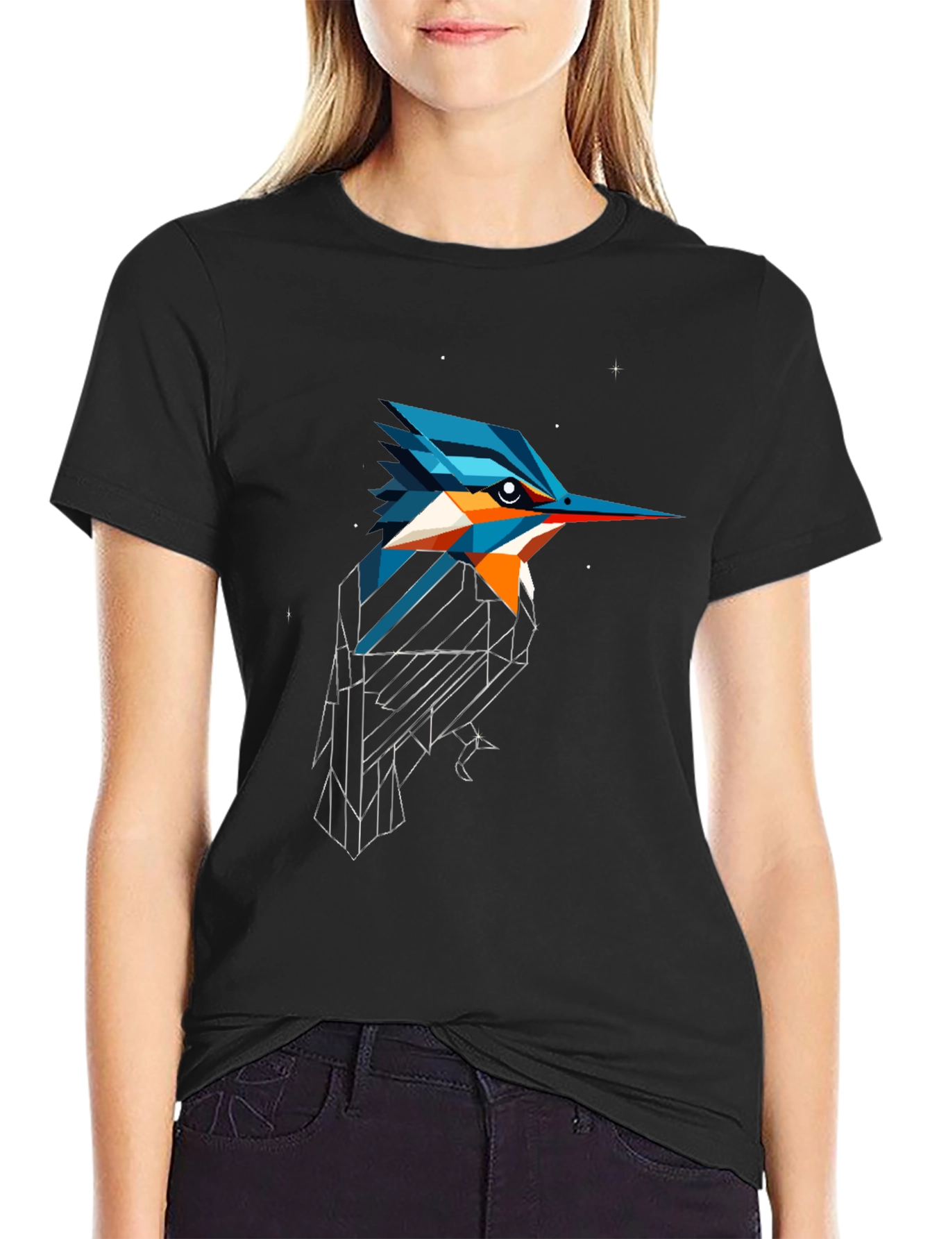 Geometric Kingfisher Graphic Tee
