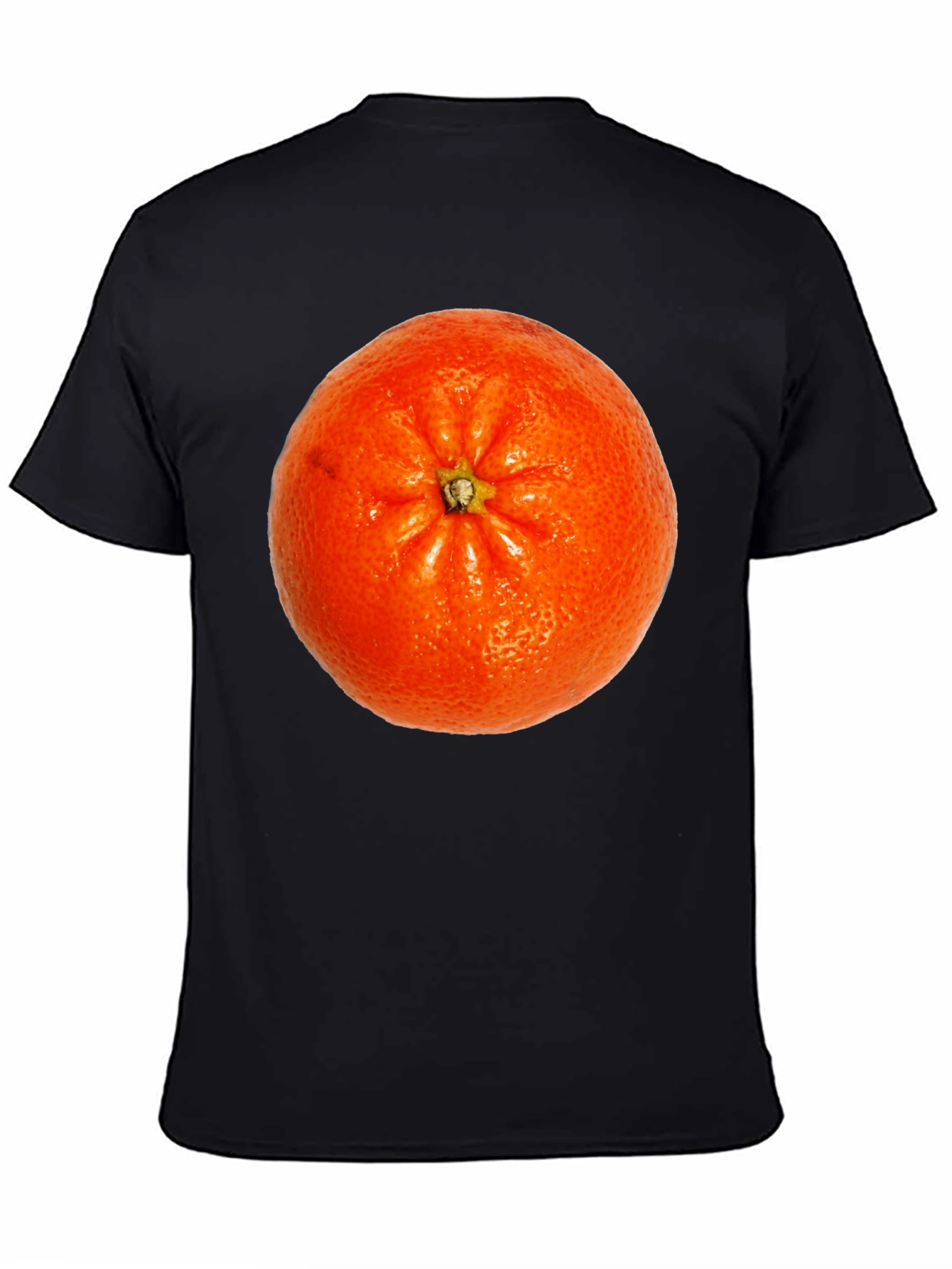 Orange Fruit Graphic Print Black T-Shirt
