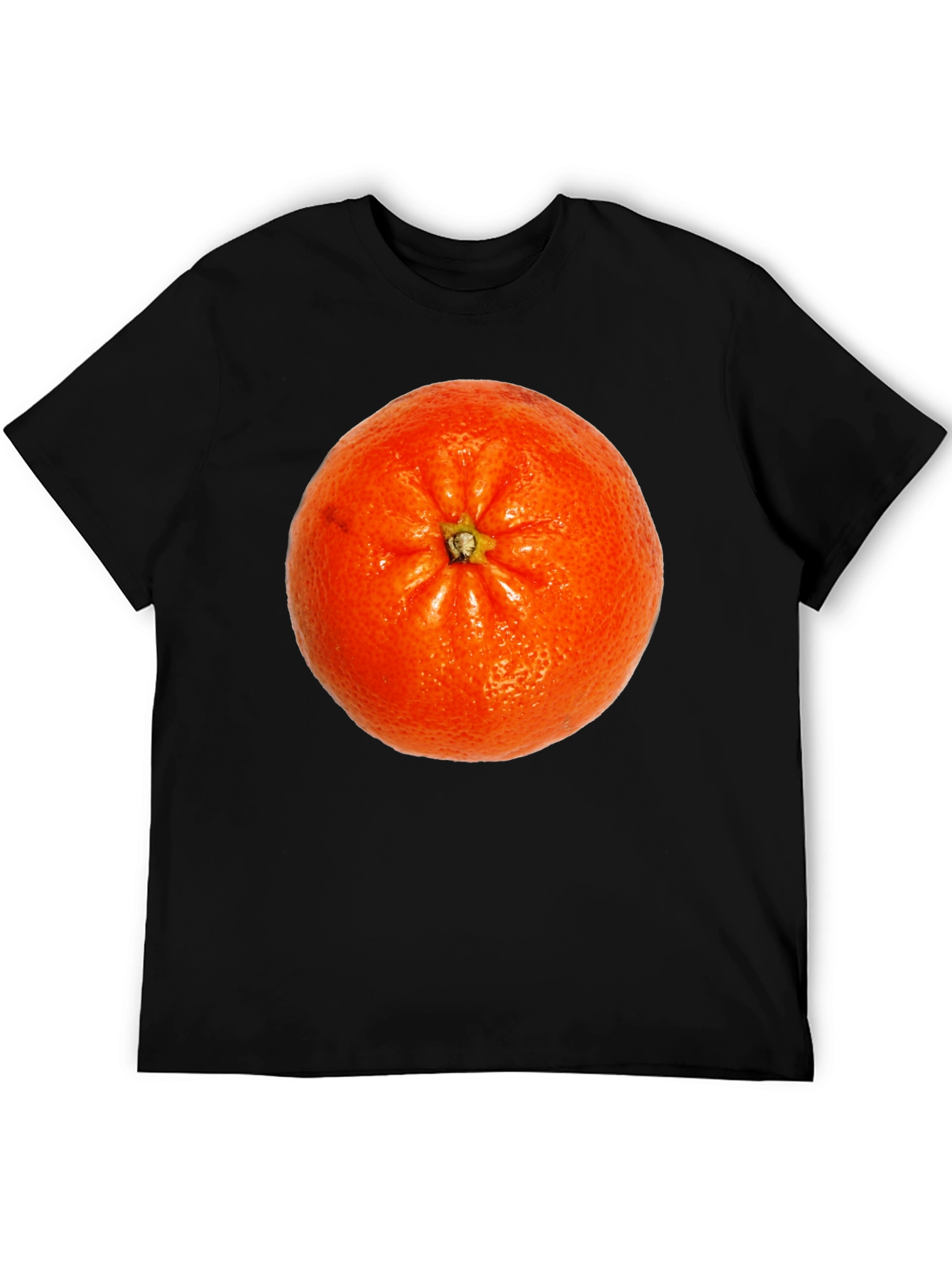 Orange Fruit Graphic Print Black T-Shirt