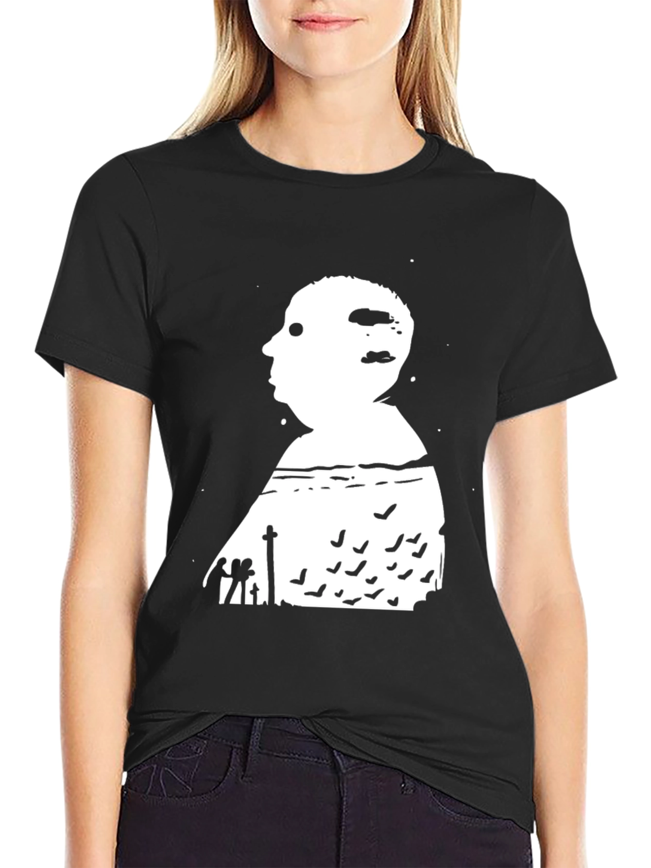 Alfred Hitchcock Silhouette Black T-Shirt