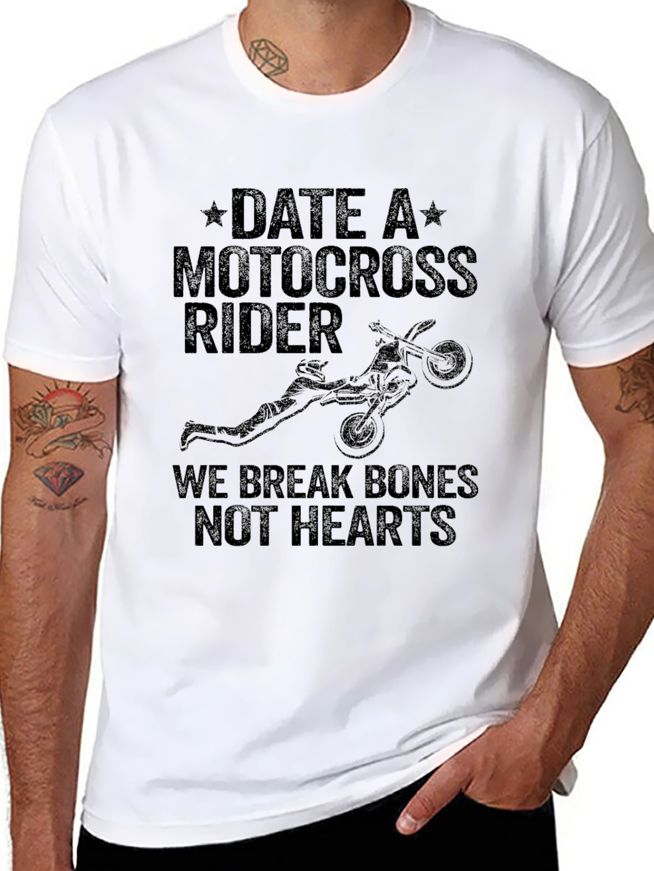 Date A Motocross Rider Black Graphic Tee