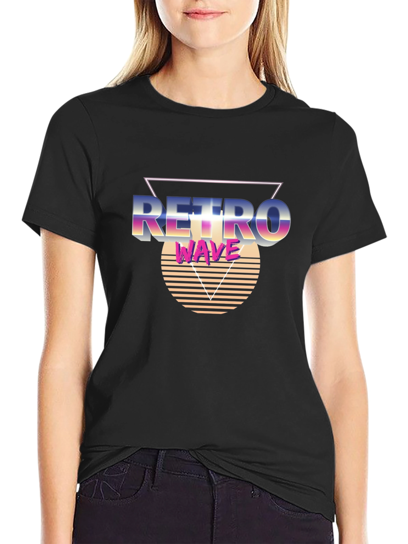 Retro Wave Graphic Tee - Black
