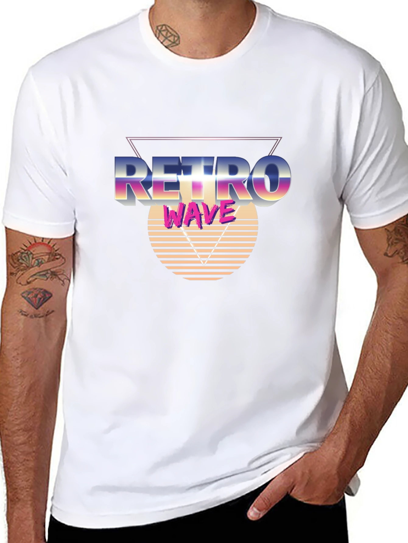Retro Wave Graphic Tee - Black