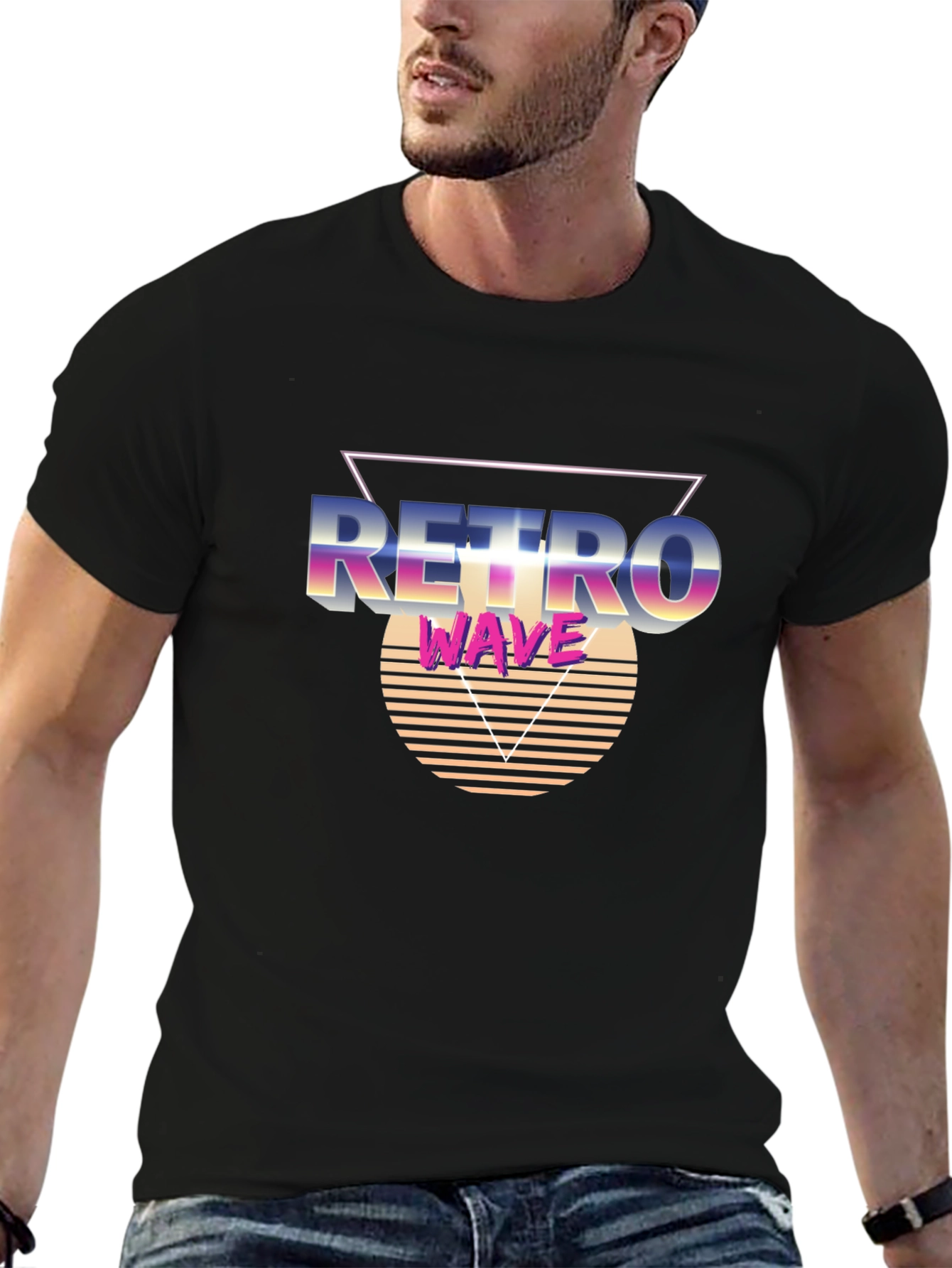 Retro Wave Graphic Tee - Black