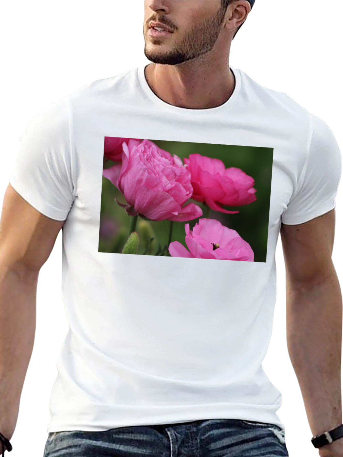 Pink Floral T-Shirt - Stylish Mens Tee