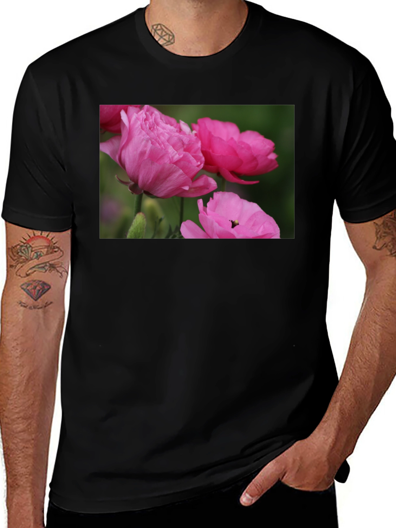 Pink Floral T-Shirt - Stylish Mens Tee