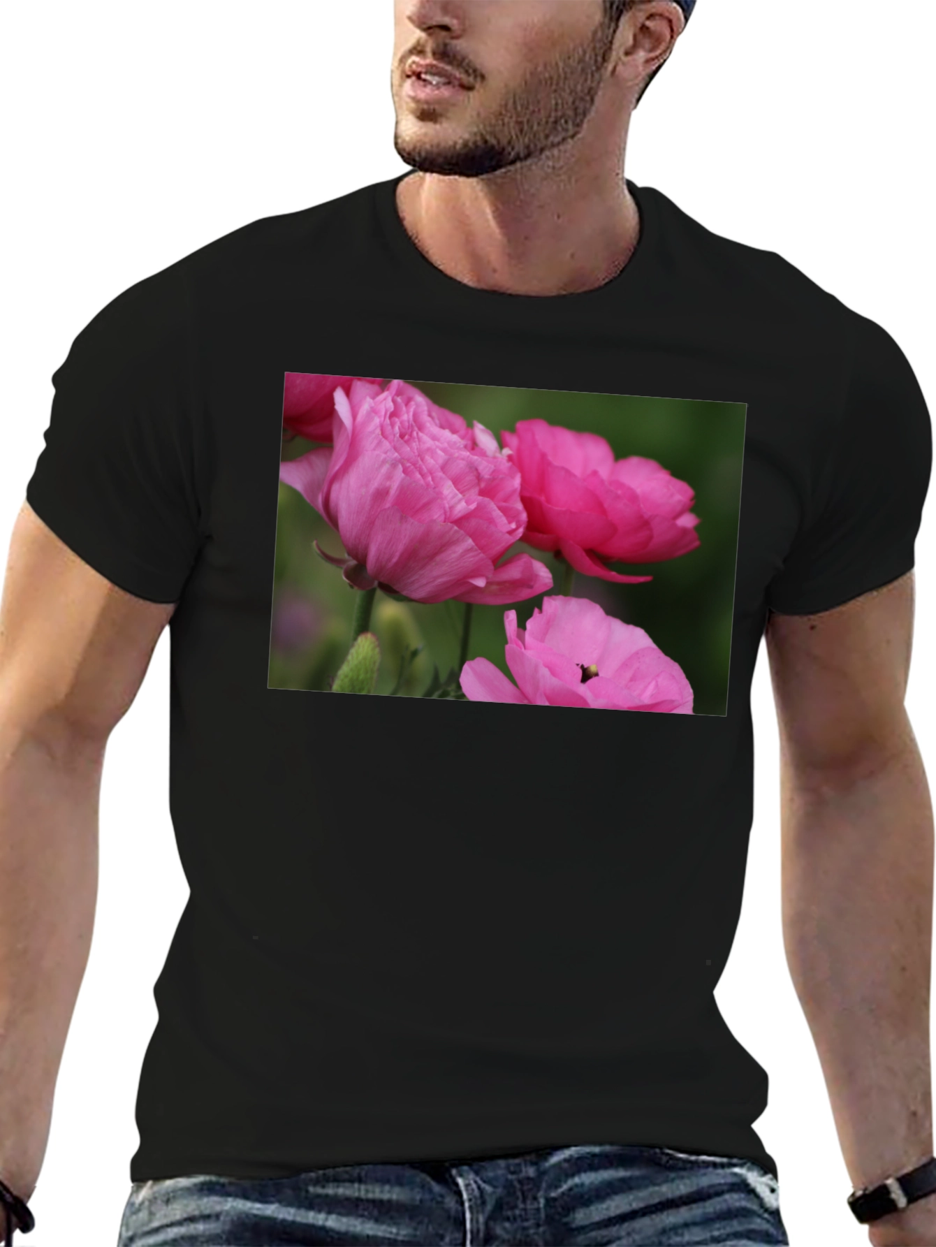 Pink Floral T-Shirt - Stylish Mens Tee