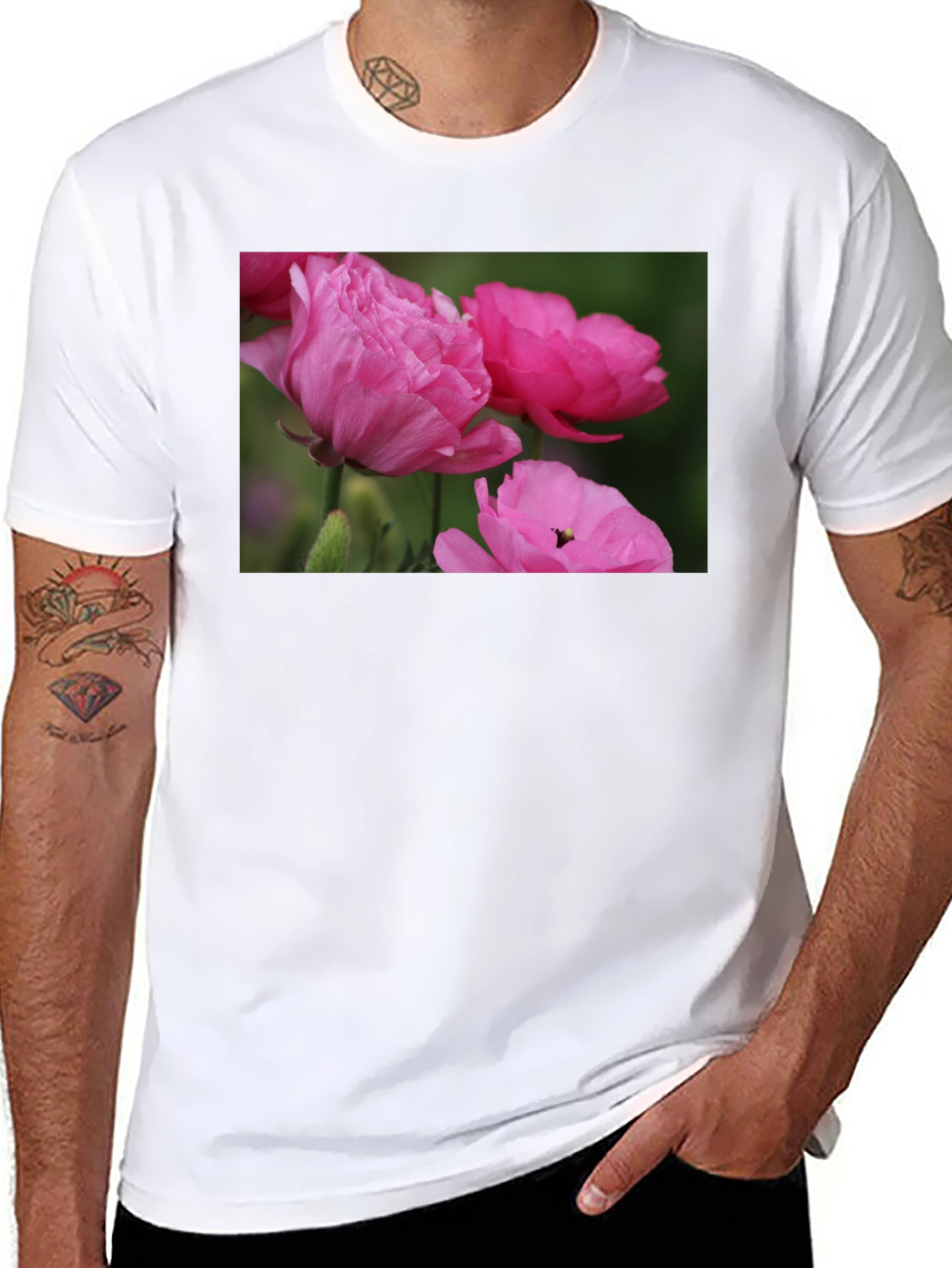 Pink Floral T-Shirt - Stylish Mens Tee