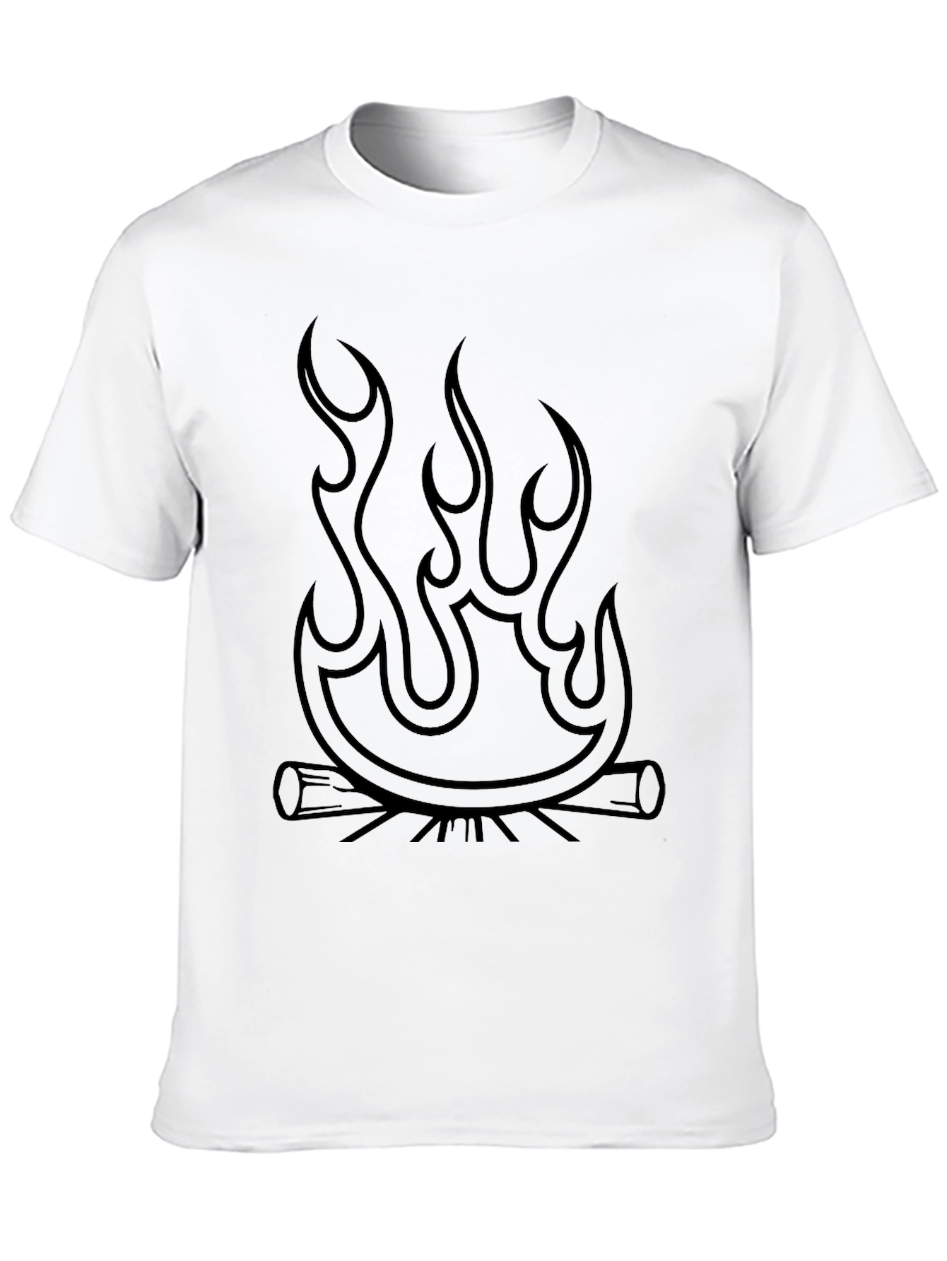 Campfire Graphic Tee - Black Cotton T-Shirt