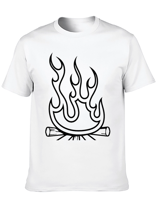 Campfire Graphic Tee - Black Cotton T-Shirt