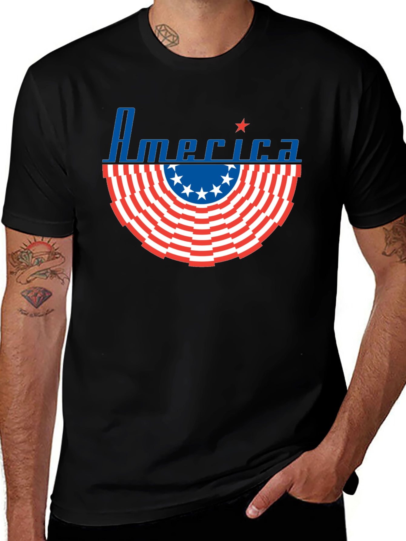 America Flag Graphic T-Shirt