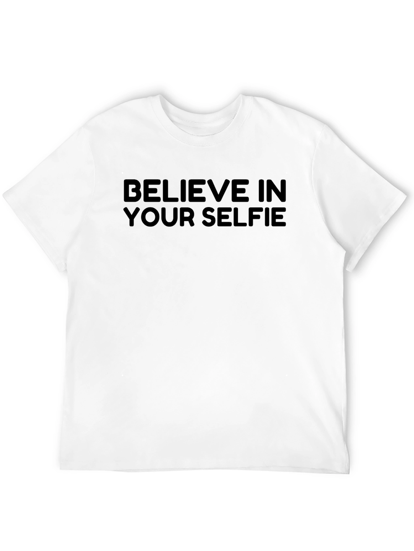 Believe In Your Selfie Black Graphic Tee