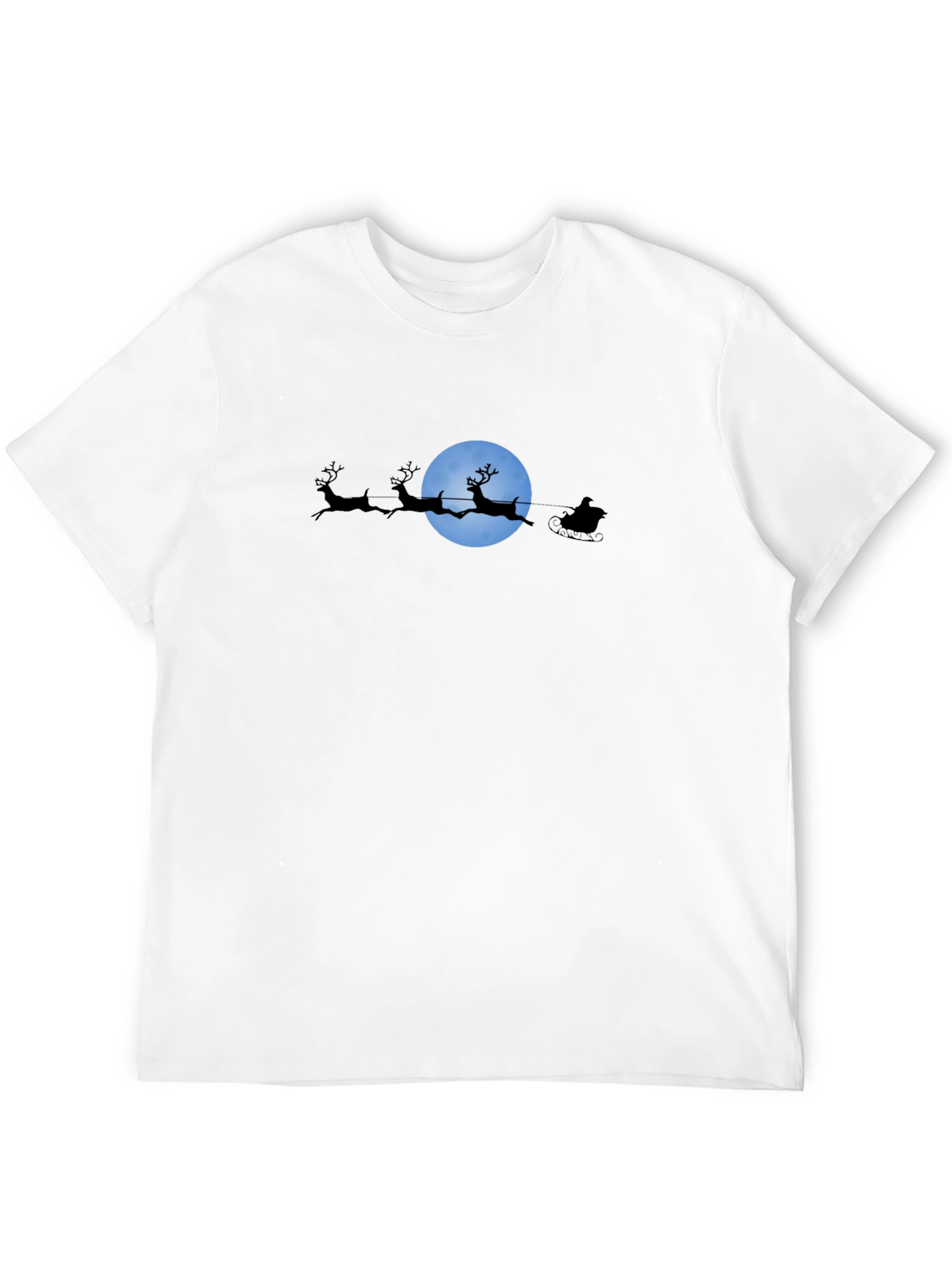 Santas Moonlit Ride Black T-Shirt