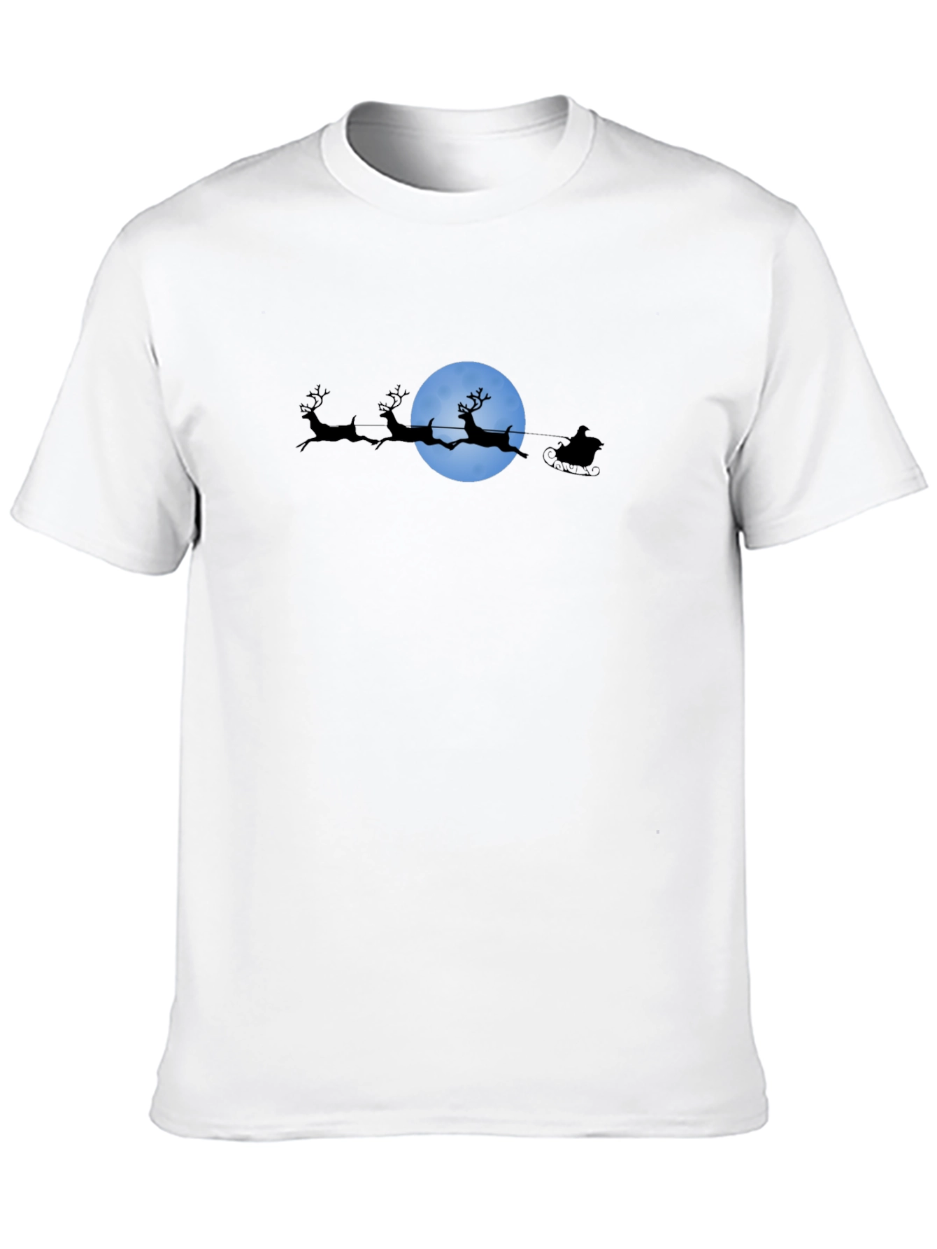 Santas Moonlit Ride Black T-Shirt