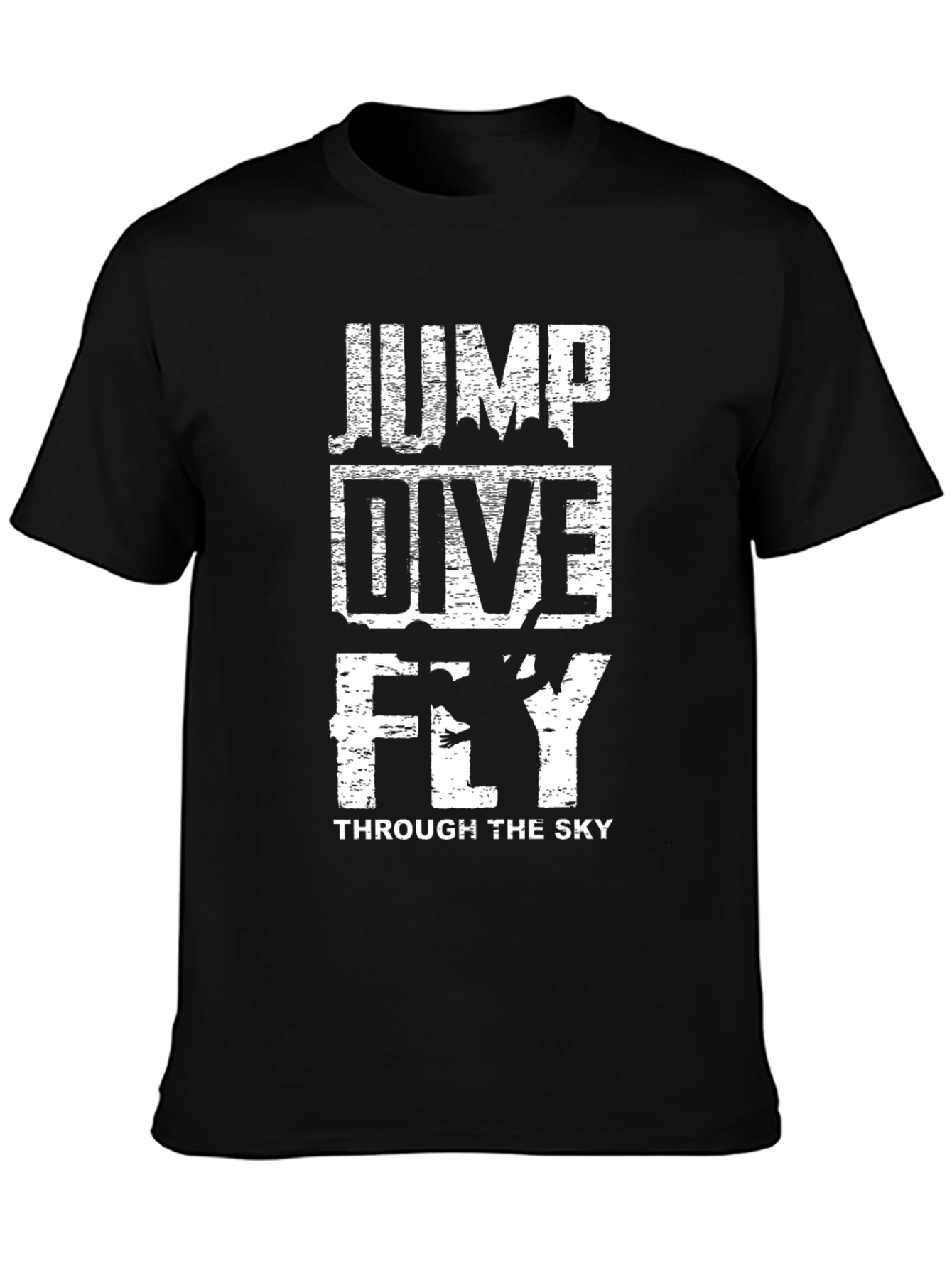 Jump Dive Fly Black Graphic Tee