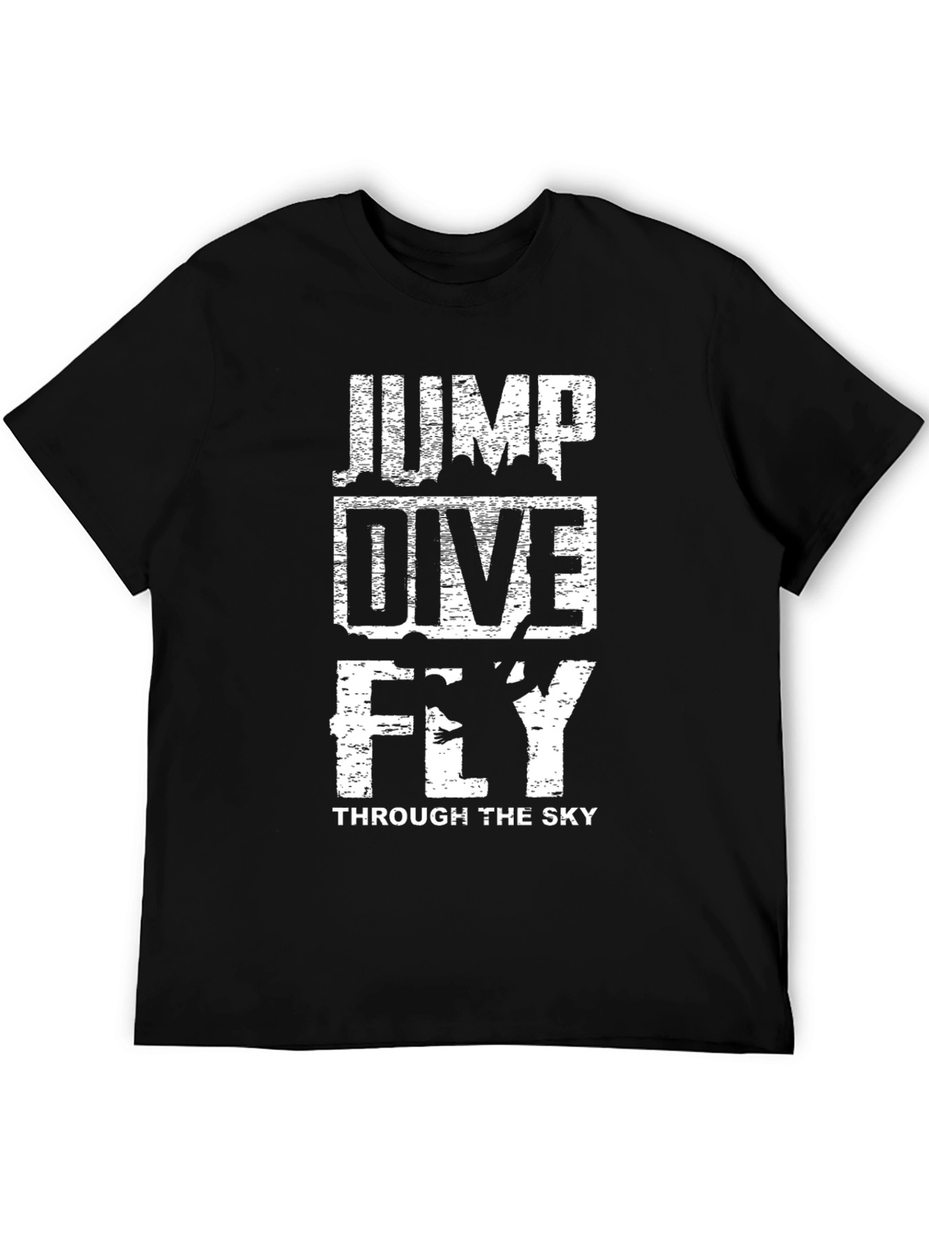 Jump Dive Fly Black Graphic Tee