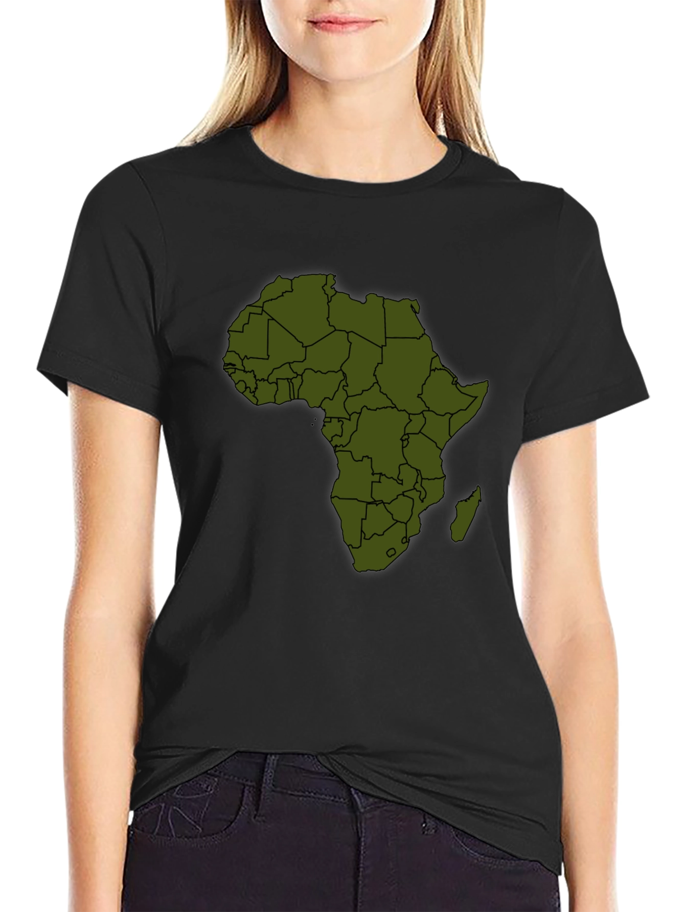Africa Map Graphic Print Mens T-Shirt