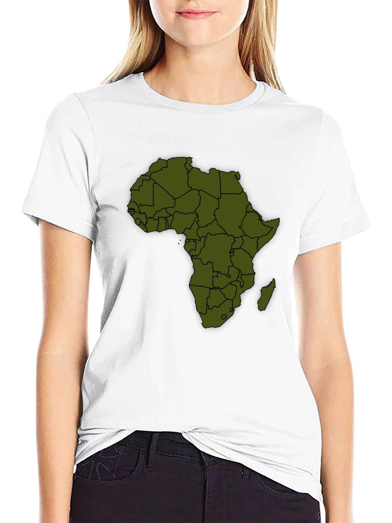 Africa Map Graphic Print Mens T-Shirt