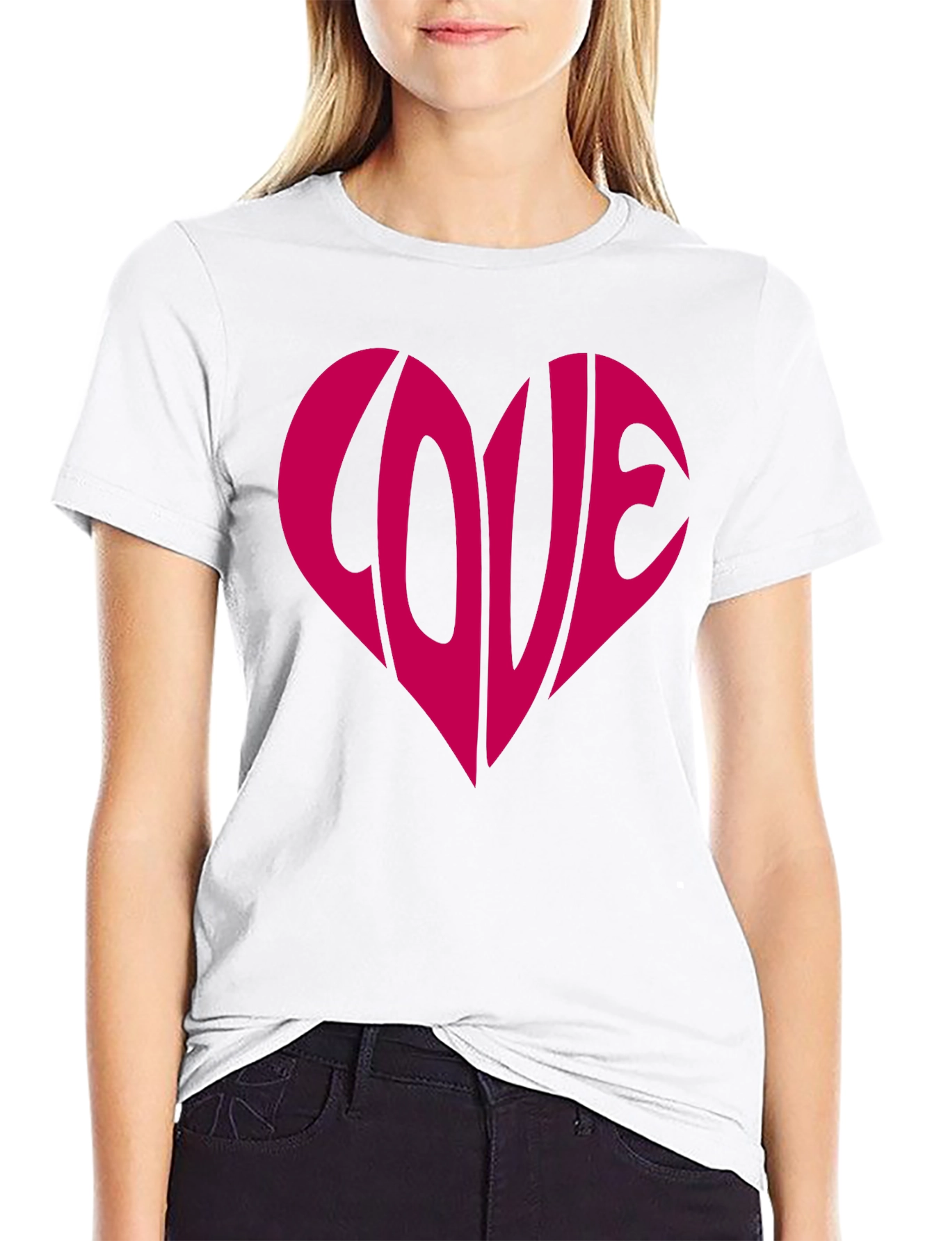 Love Heart Graphic Tee - Stylish Black T-Shirt