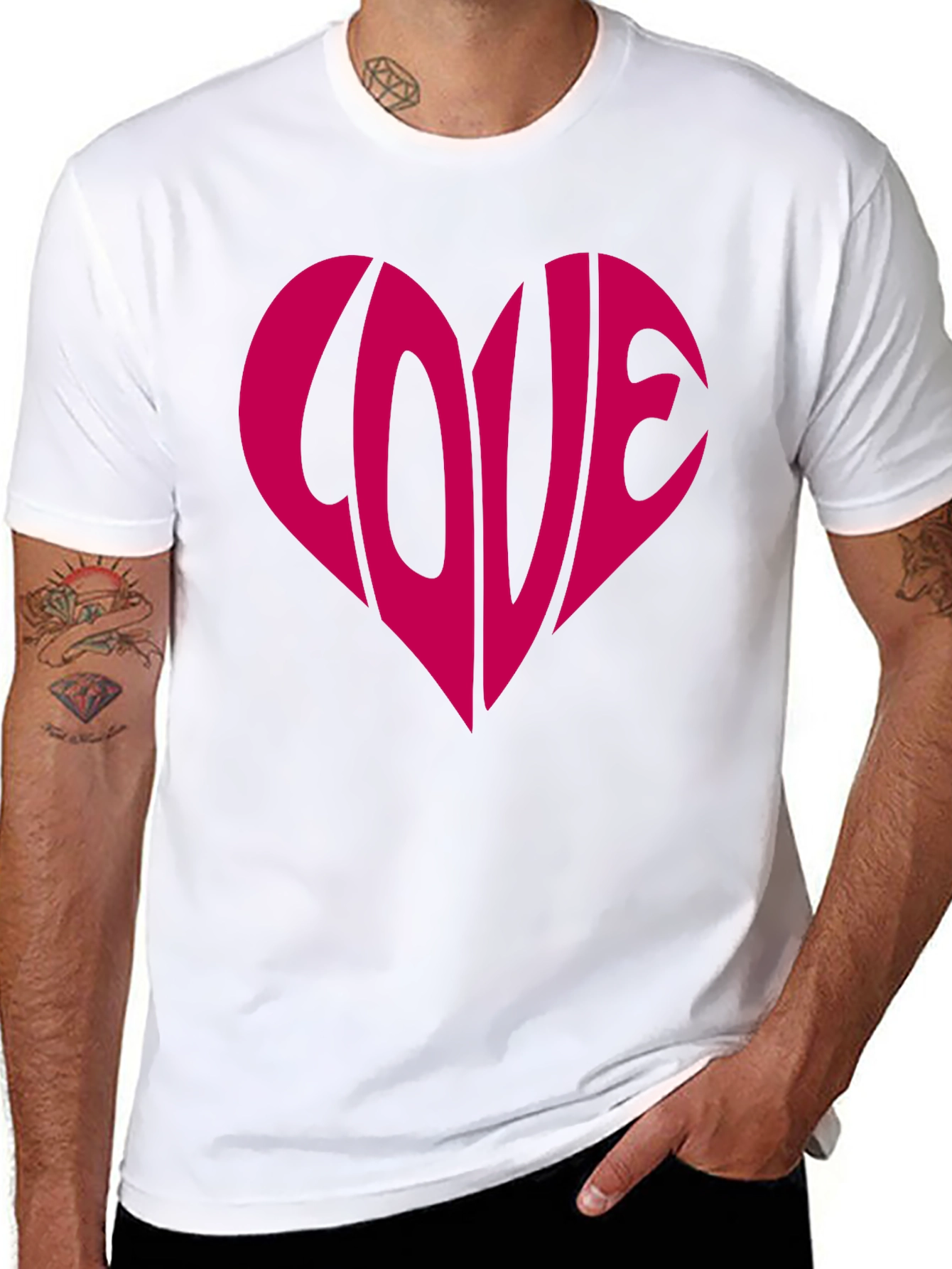 Love Heart Graphic Tee - Stylish Black T-Shirt