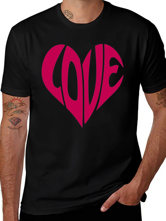 Love Heart Graphic Tee - Stylish Black T-Shirt