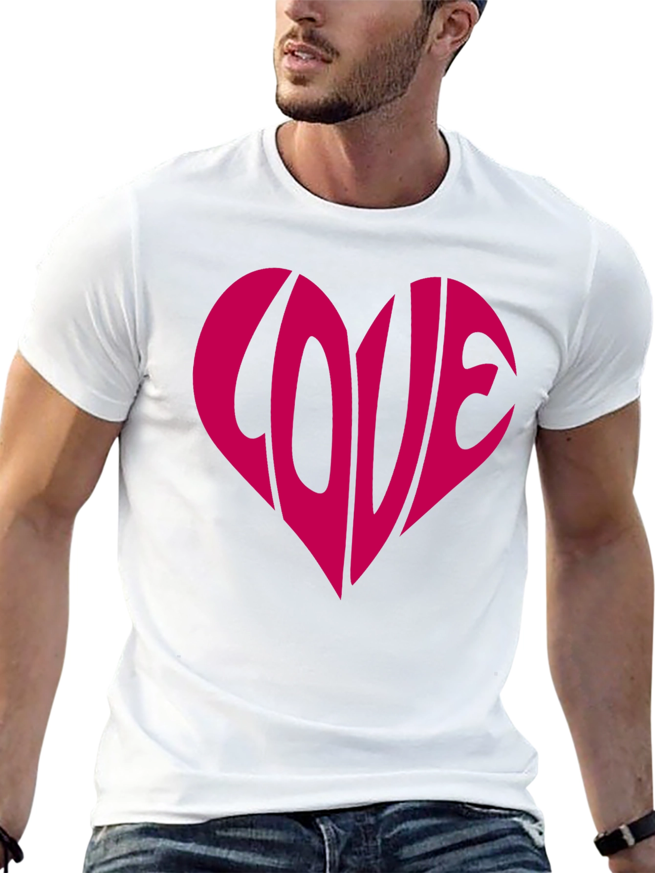 Love Heart Graphic Tee - Stylish Black T-Shirt