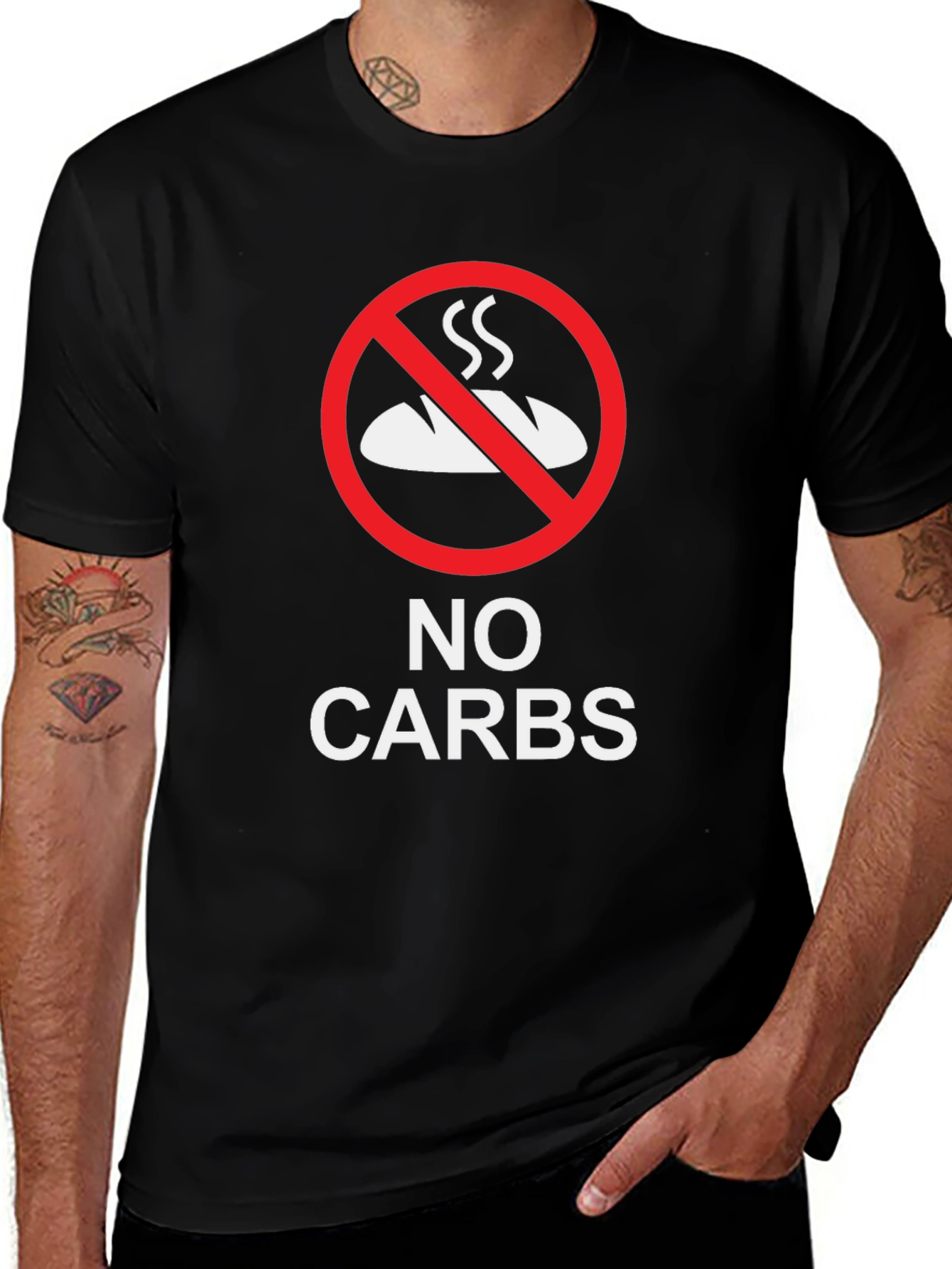 No Carbs Black T-Shirt - Keto Diet Apparel