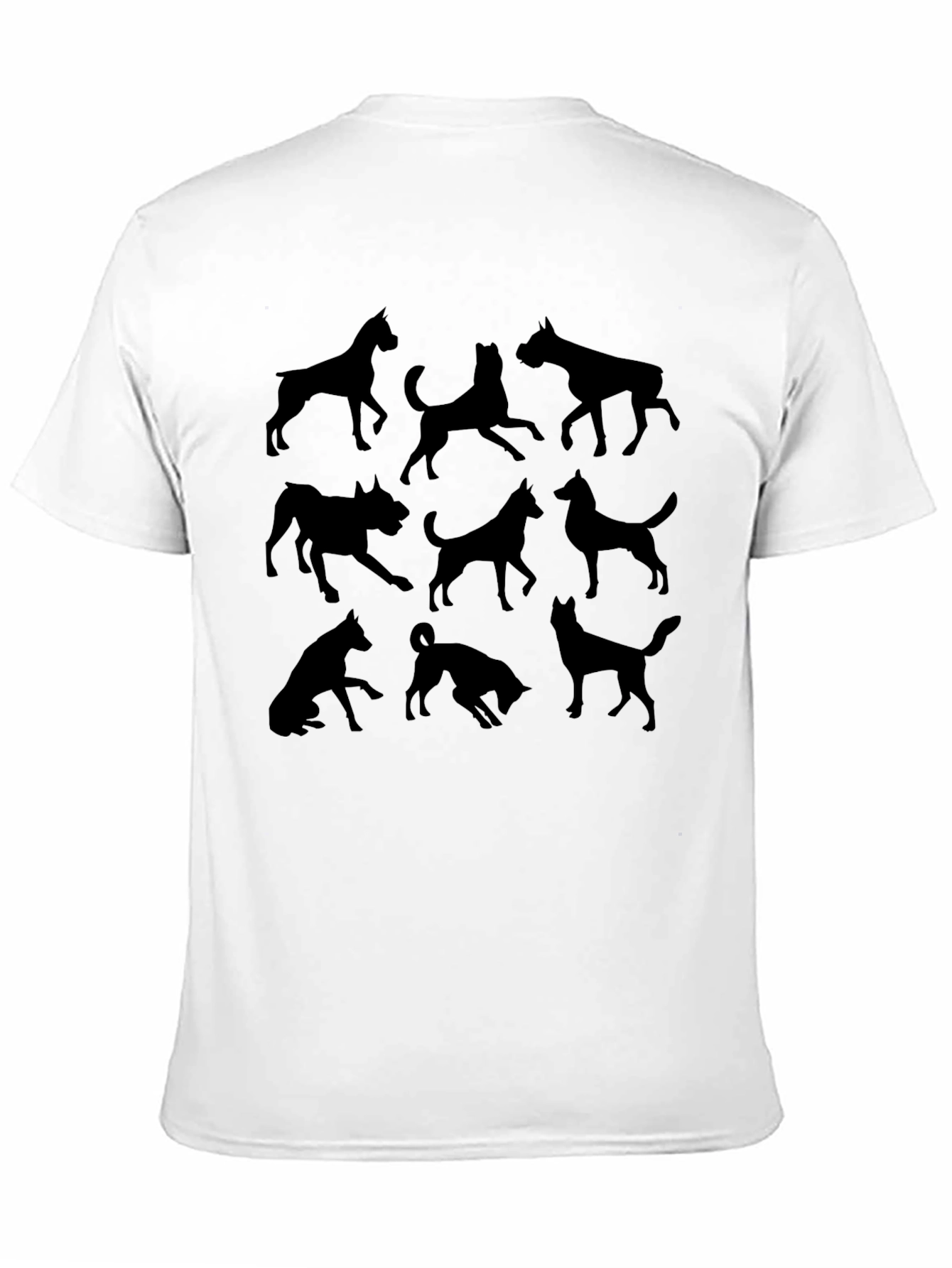 Dog Silhouettes Black Graphic Tee