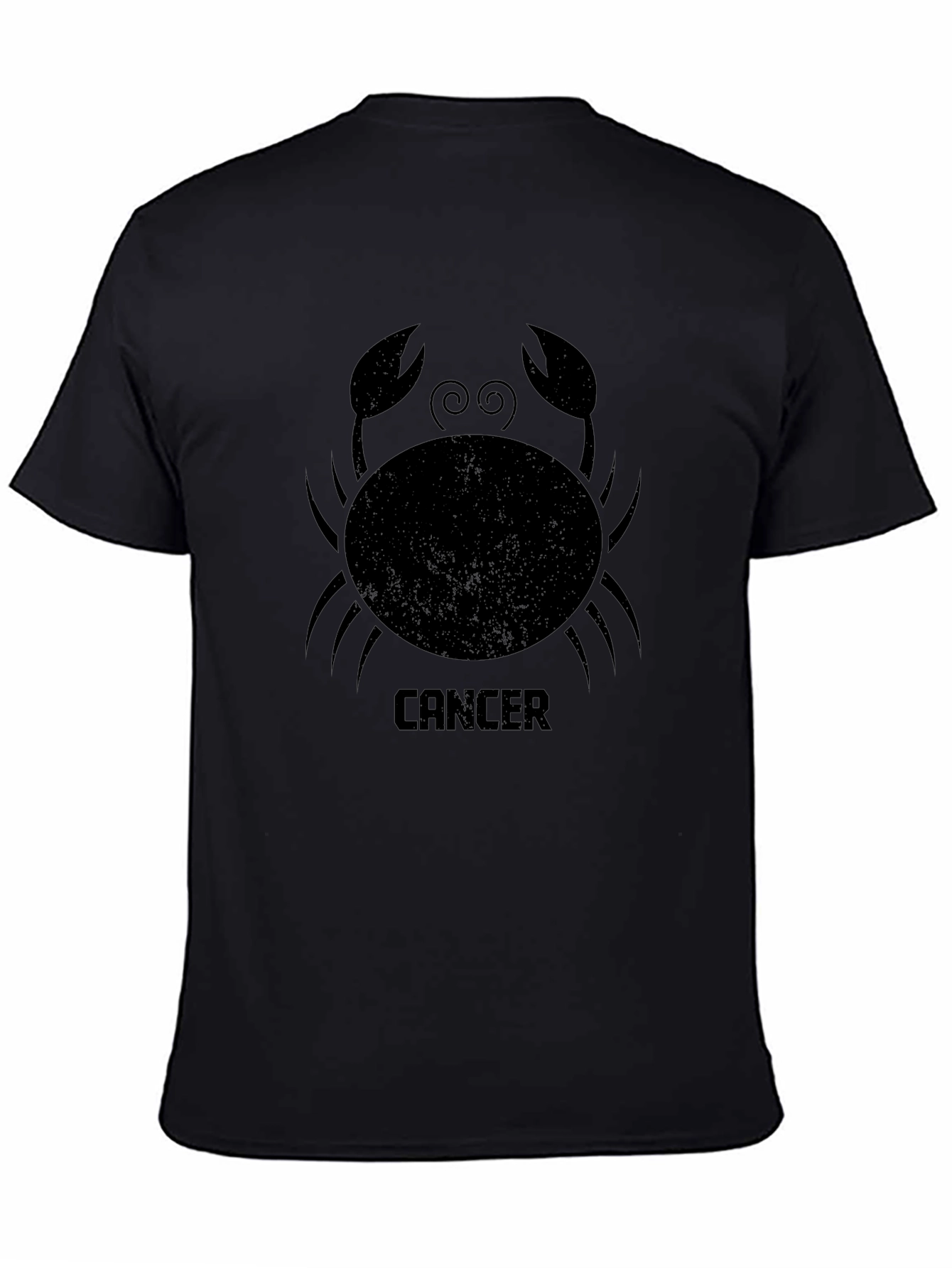 Cancer Zodiac Graphic Tee - Black