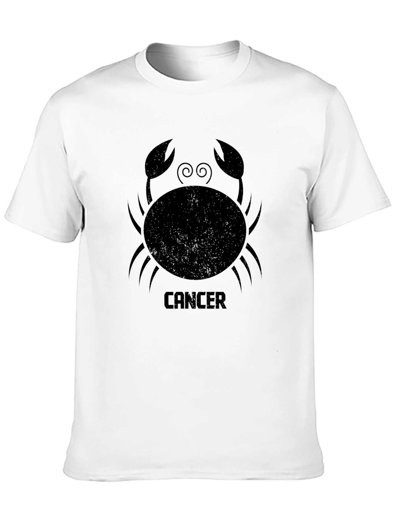 Cancer Zodiac Graphic Tee - Black