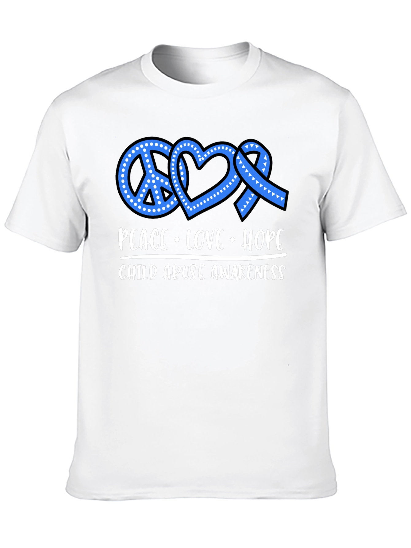 Peace Love Hope Child Abuse Awareness T-Shirt