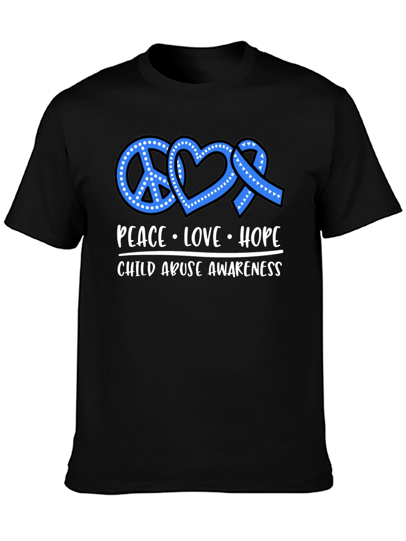 Peace Love Hope Child Abuse Awareness T-Shirt