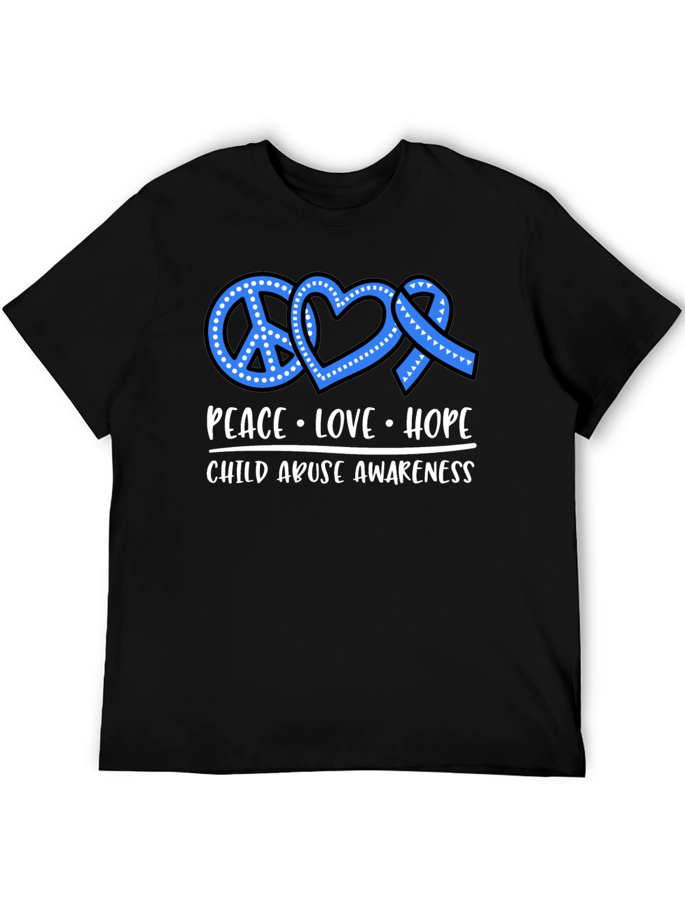 Peace Love Hope Child Abuse Awareness T-Shirt