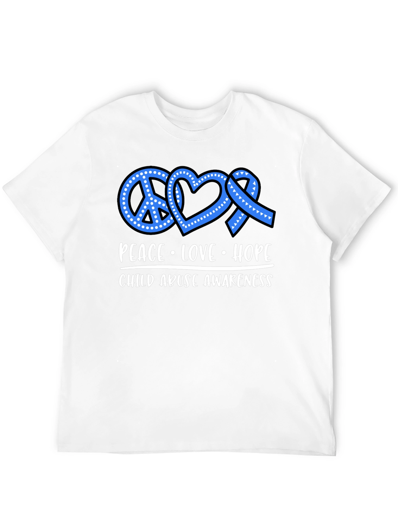 Peace Love Hope Child Abuse Awareness T-Shirt