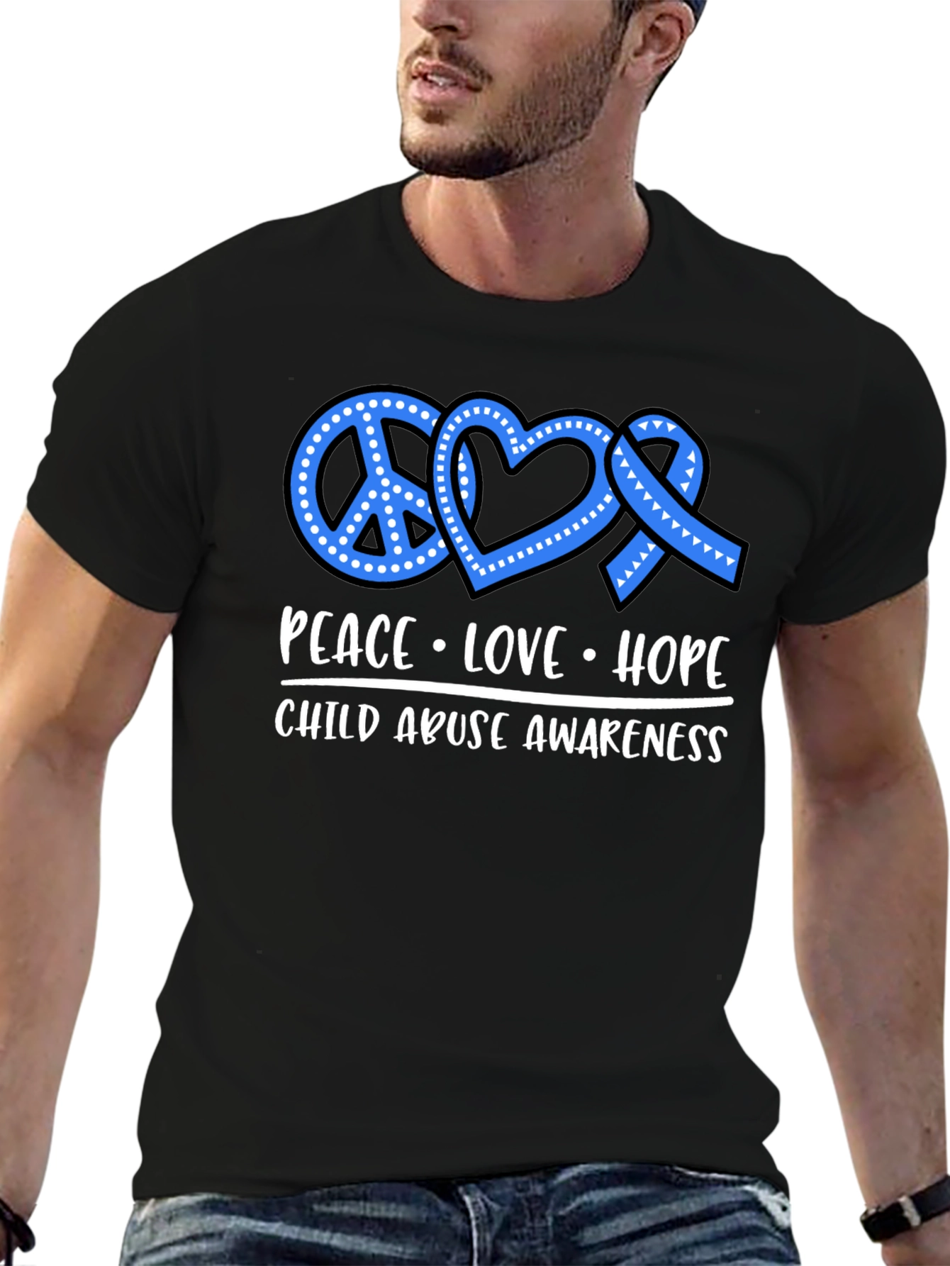Peace Love Hope Child Abuse Awareness T-Shirt