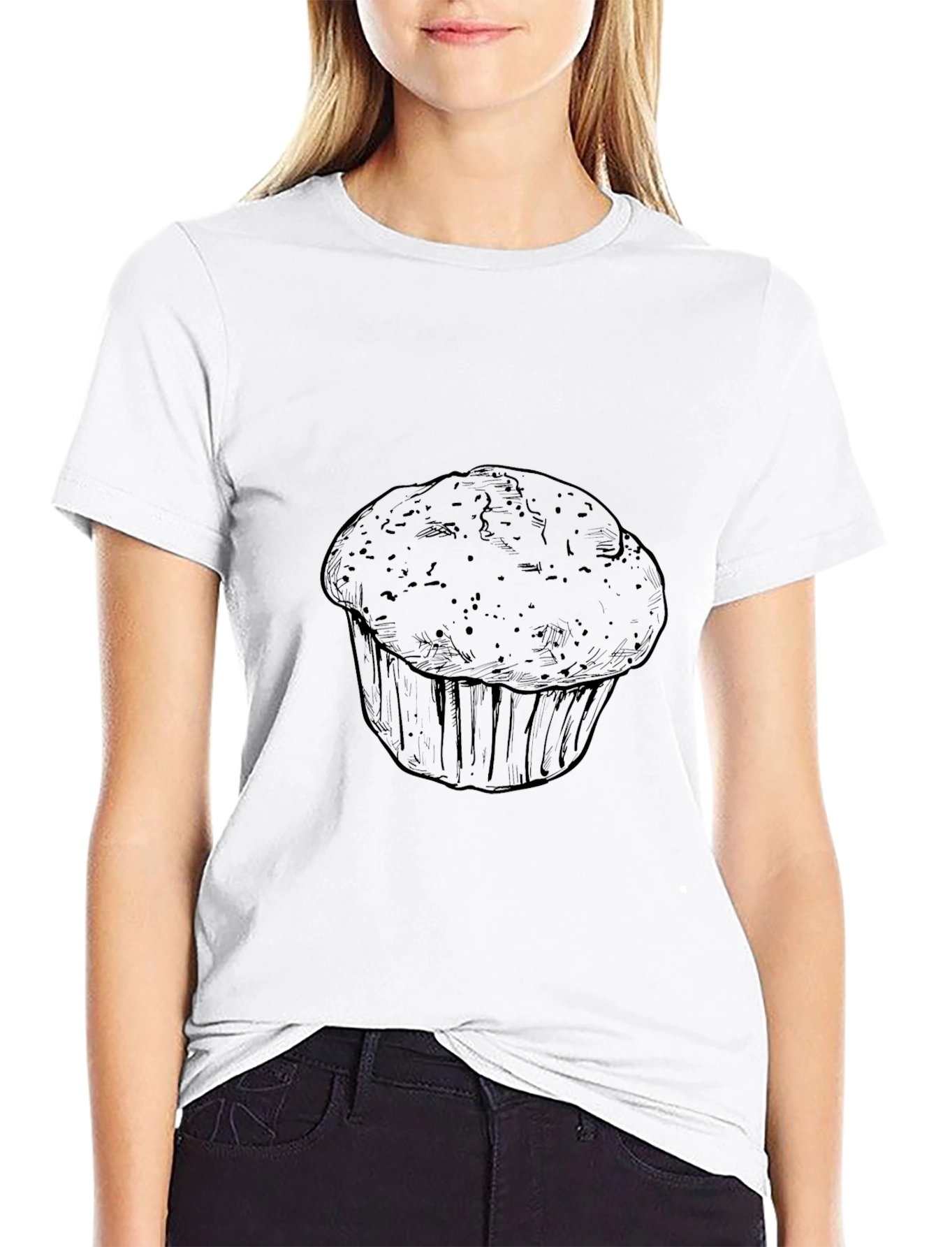 Muffin Graphic Black T-Shirt - Stylish Unisex Tee
