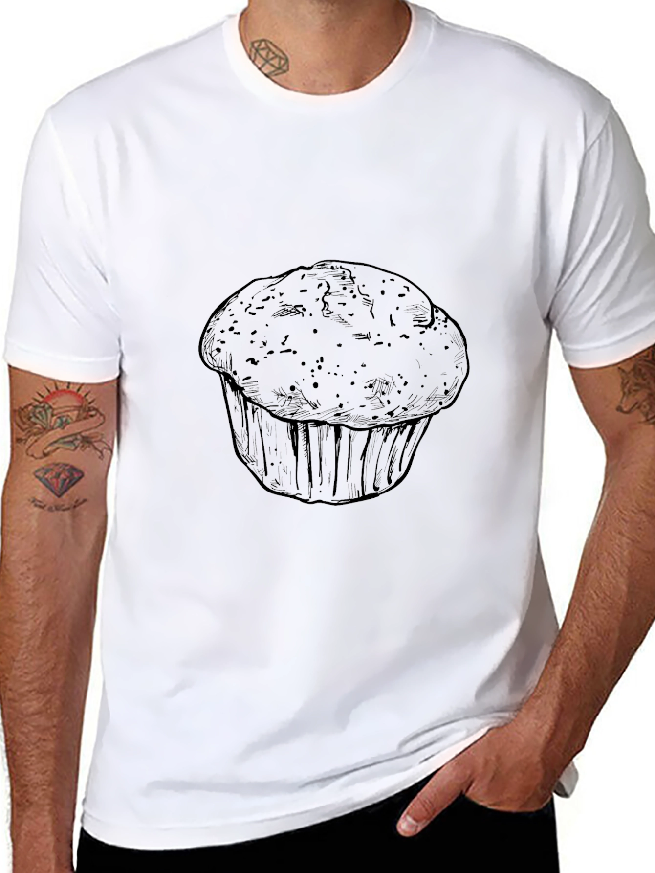 Muffin Graphic Black T-Shirt - Stylish Unisex Tee