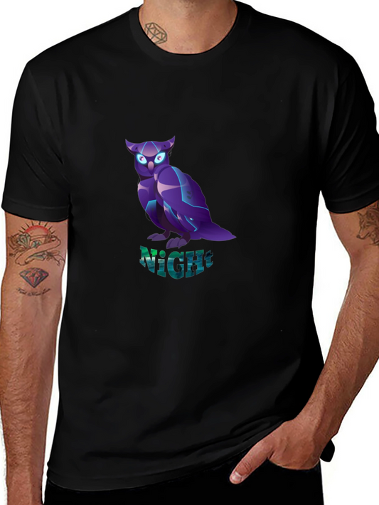 Night Owl Graphic Tee - Black Crew Neck