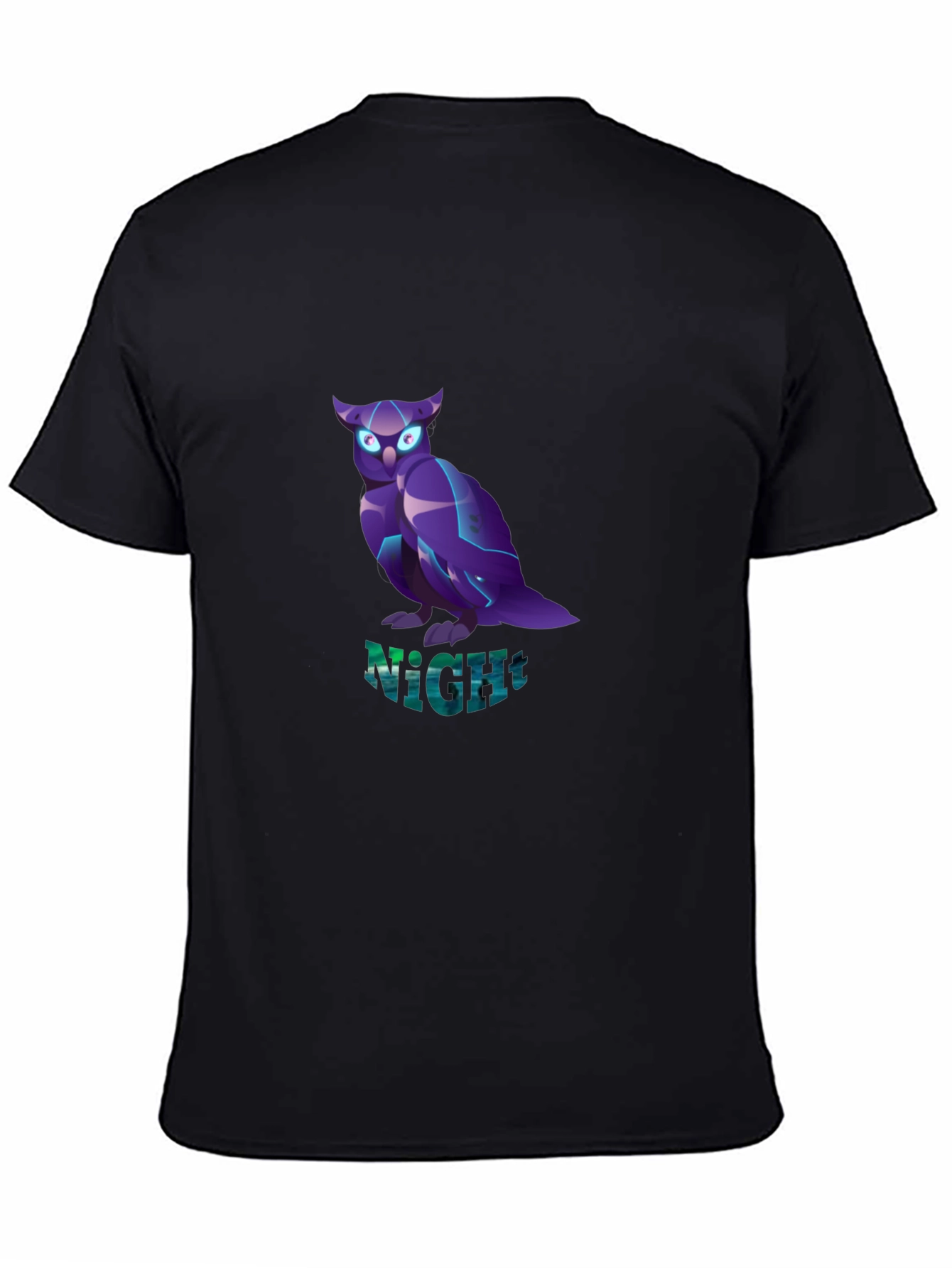 Night Owl Graphic Tee - Black Crew Neck