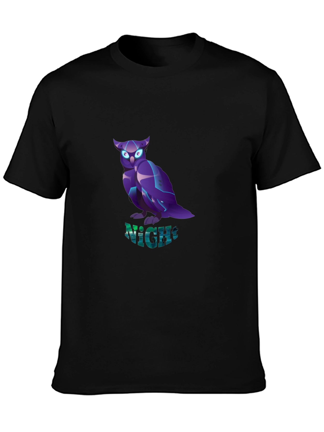Night Owl Graphic Tee - Black Crew Neck