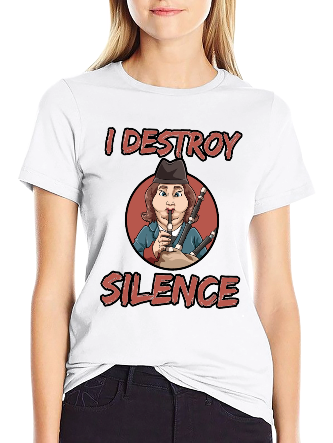 I Destroy Silence Bagpipe Player T-Shirt