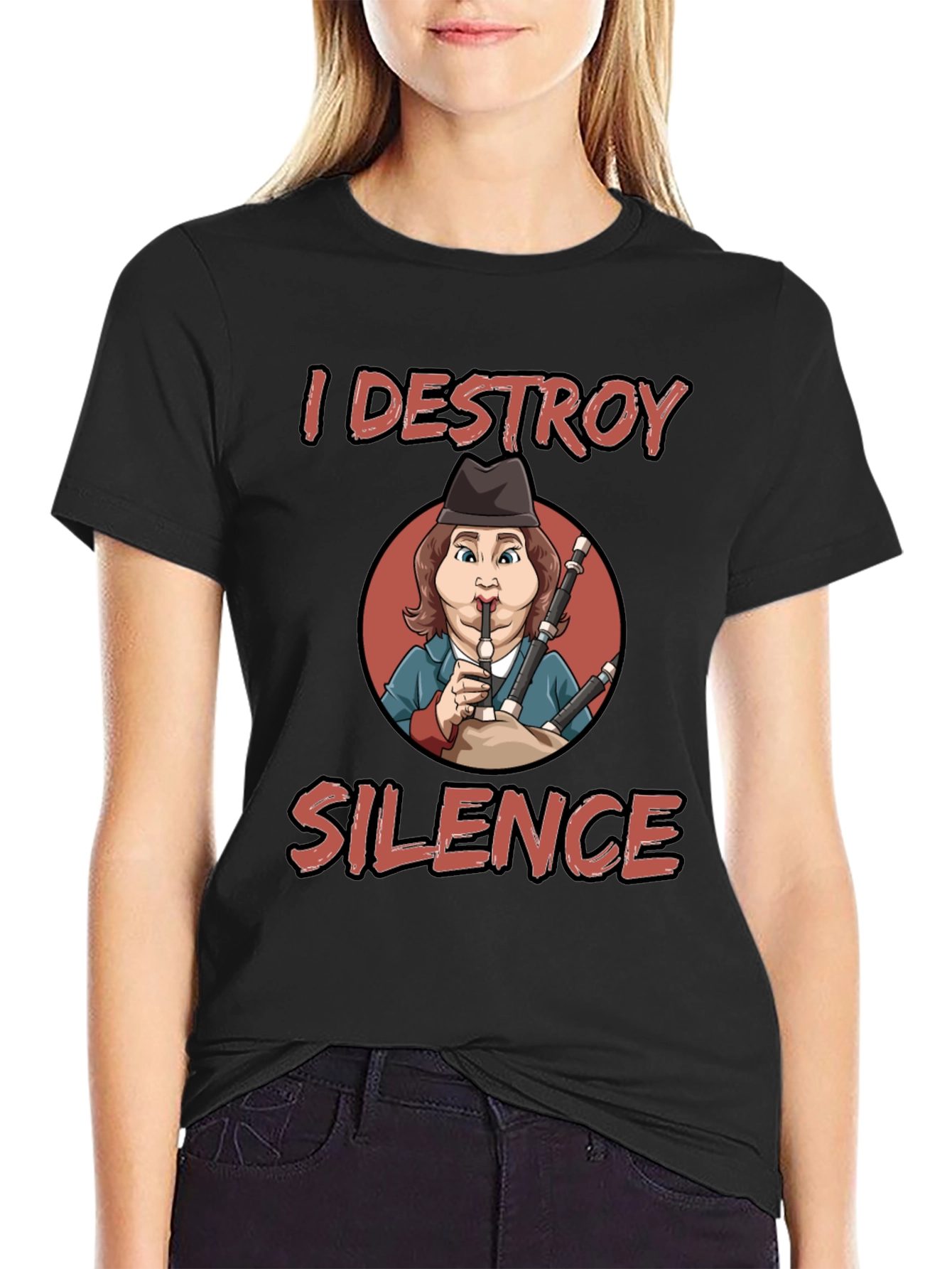 I Destroy Silence Bagpipe Player T-Shirt