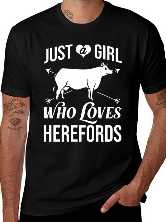 Just A Girl Who Loves Herefords T-Shirt