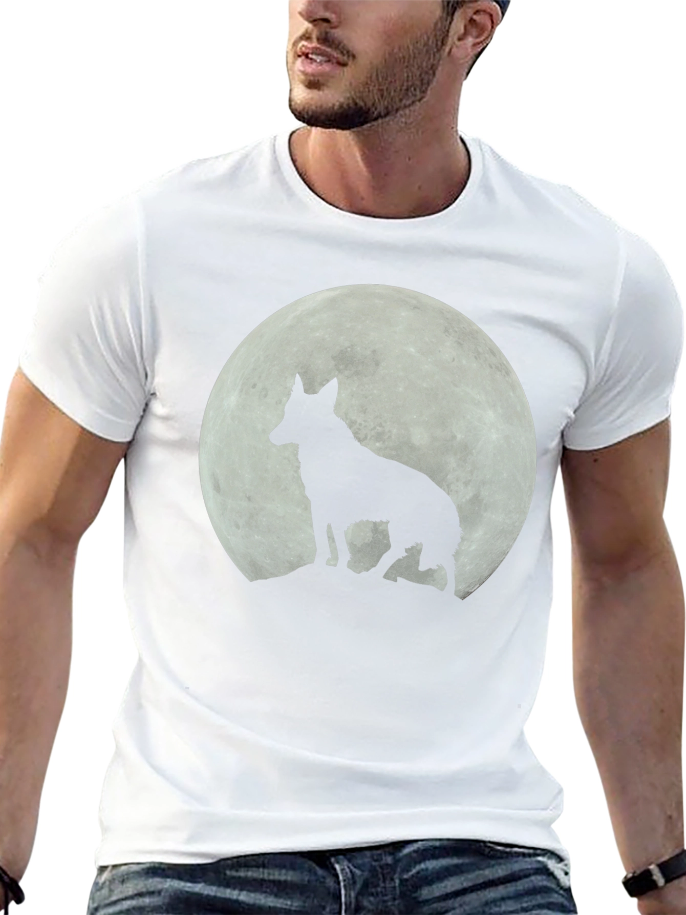 Wolf Moon Graphic T-Shirt - Black