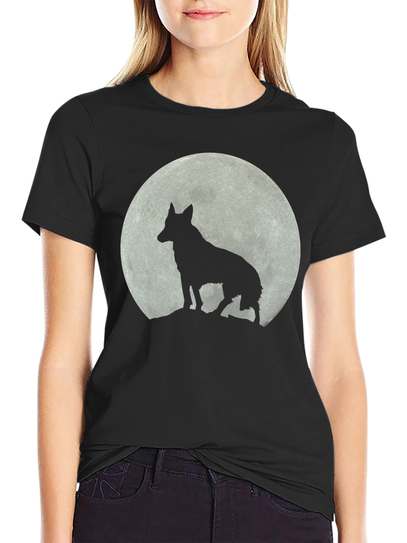 Wolf Moon Graphic T-Shirt - Black