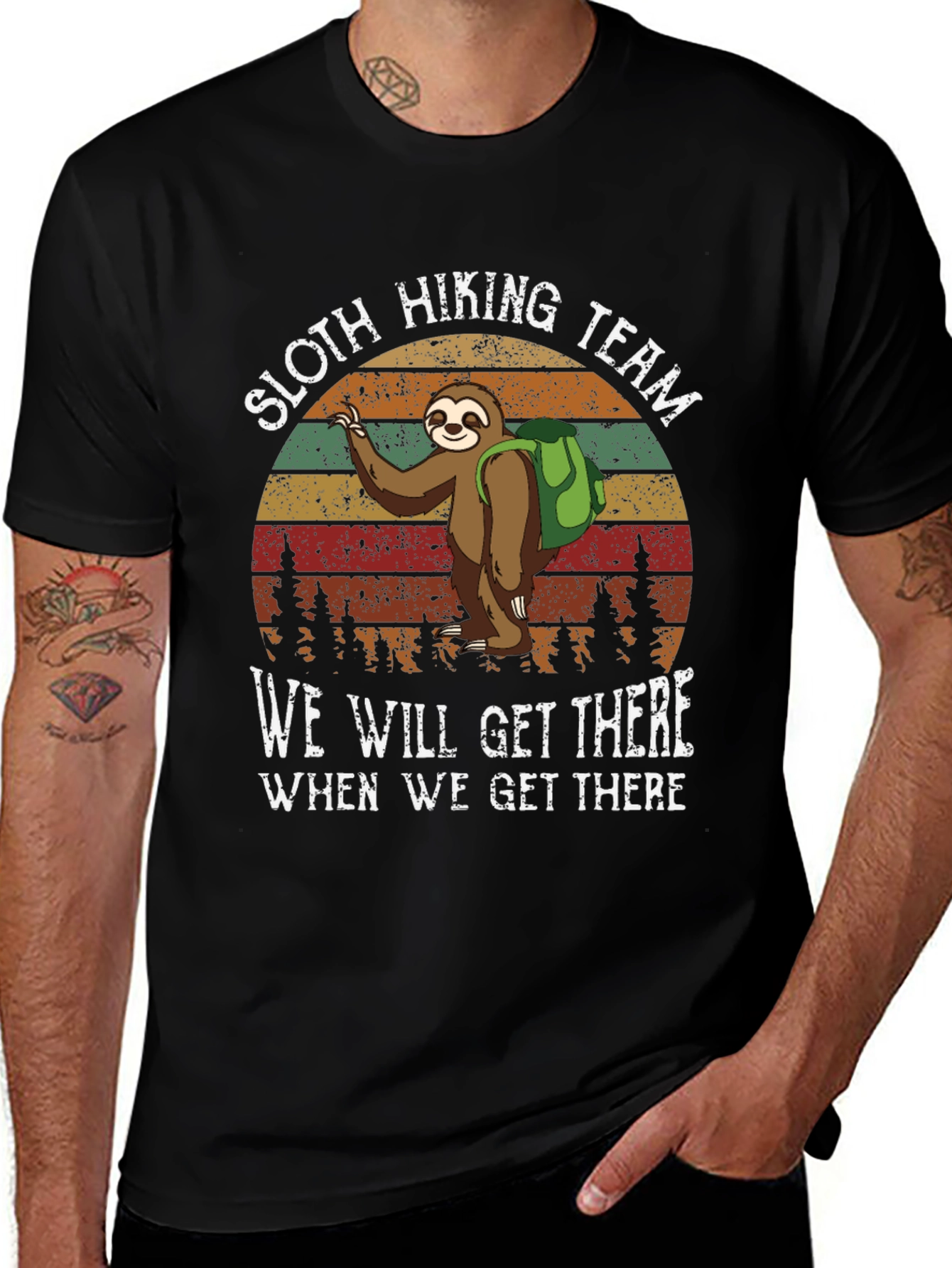 Sloth Hiking Team T-Shirt - Funny Nature Tee