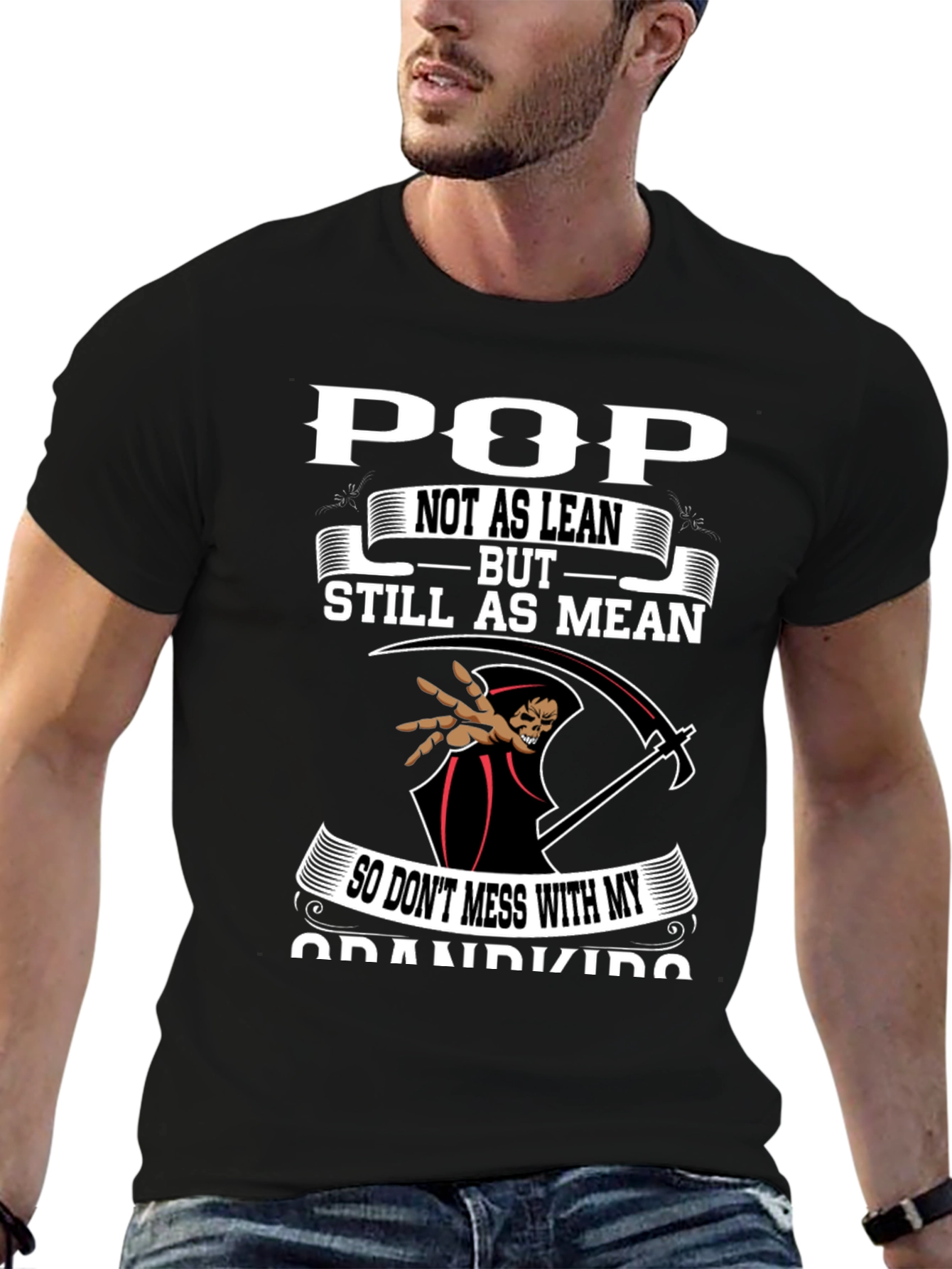 Pop Still Mean Grim Reaper Graphic T-Shirt