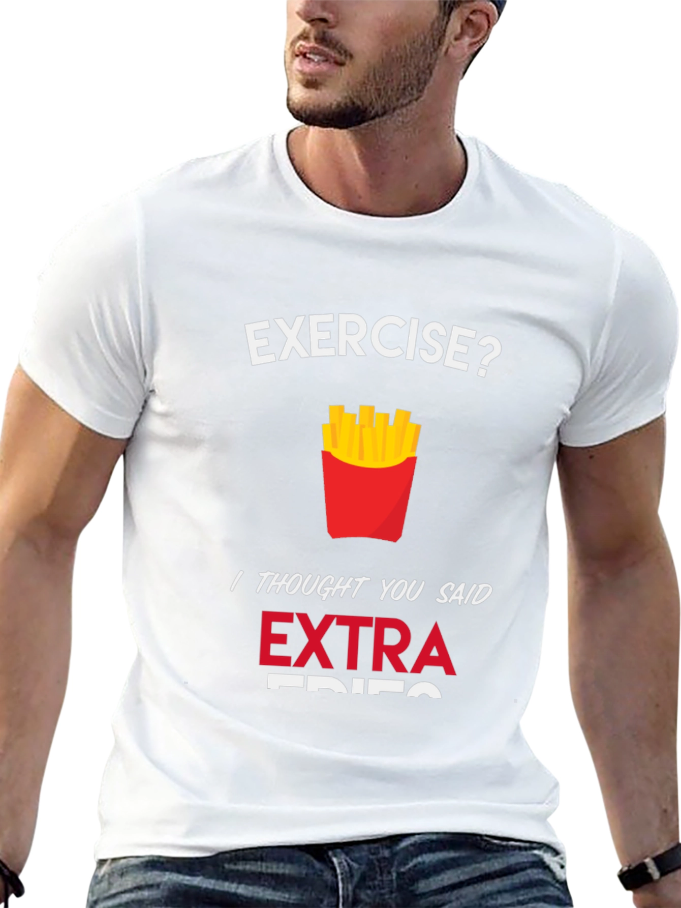 Funny Extra Fries Graphic T-Shirt for Food Lovers