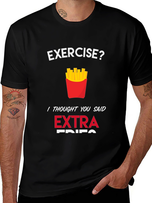 Funny Extra Fries Graphic T-Shirt for Food Lovers