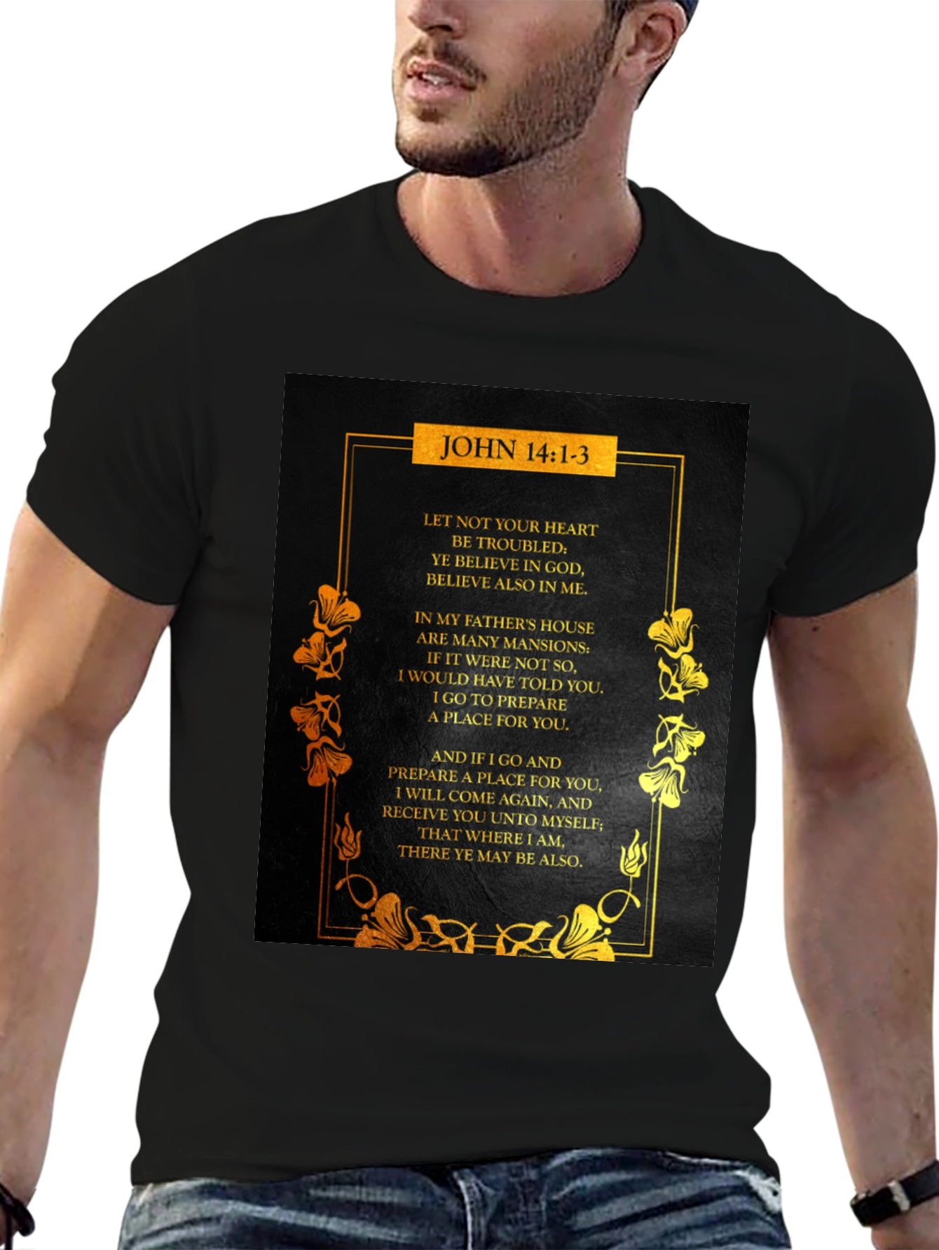 John 14:1-3 Scripture Graphic T-Shirt